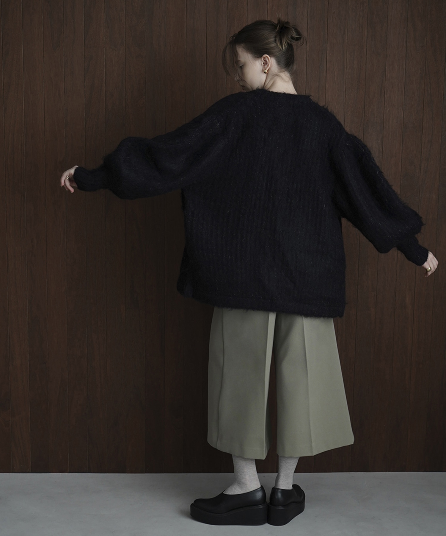 【CLANE】COLOR MOHAIR SHAGGY CARDIGAN　1