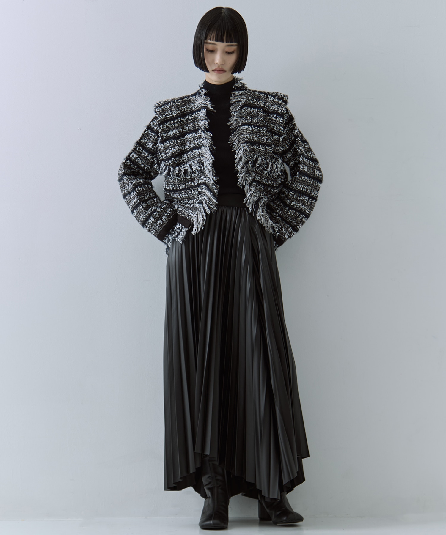Tweed Knit Jacket STUDIOUS