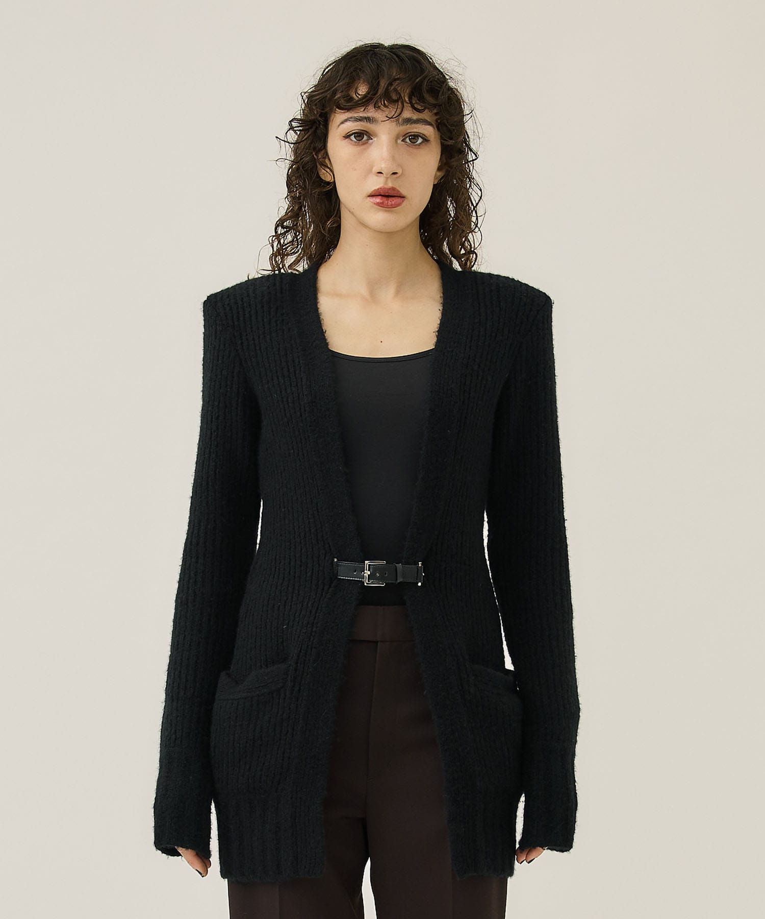 MOHAIR CASHMEREKNIT CARDIGAN(1 BLACK): FETICO: WOMENS｜ STUDIOUS