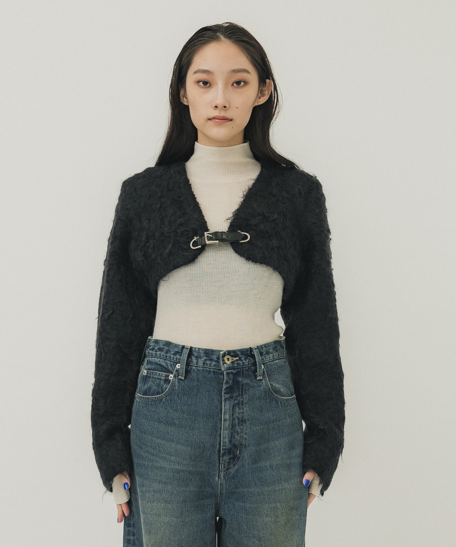 MOHAIR KNIT CROPPED CARDIGAN(1 BLACK): FETICO: WOMENS｜ STUDIOUS ...