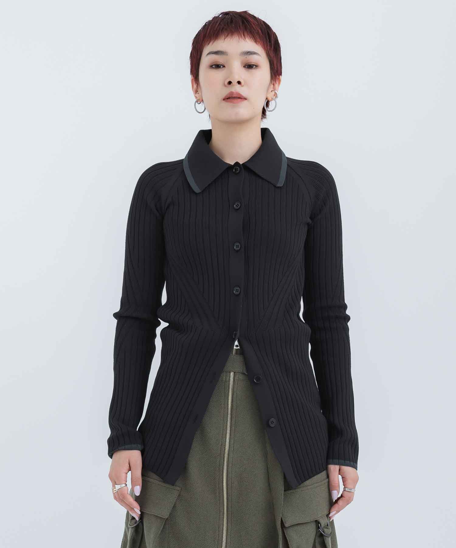 新型コロナウイルス Rib Knit Long Cardigan【STUDIOUS】 - トップス