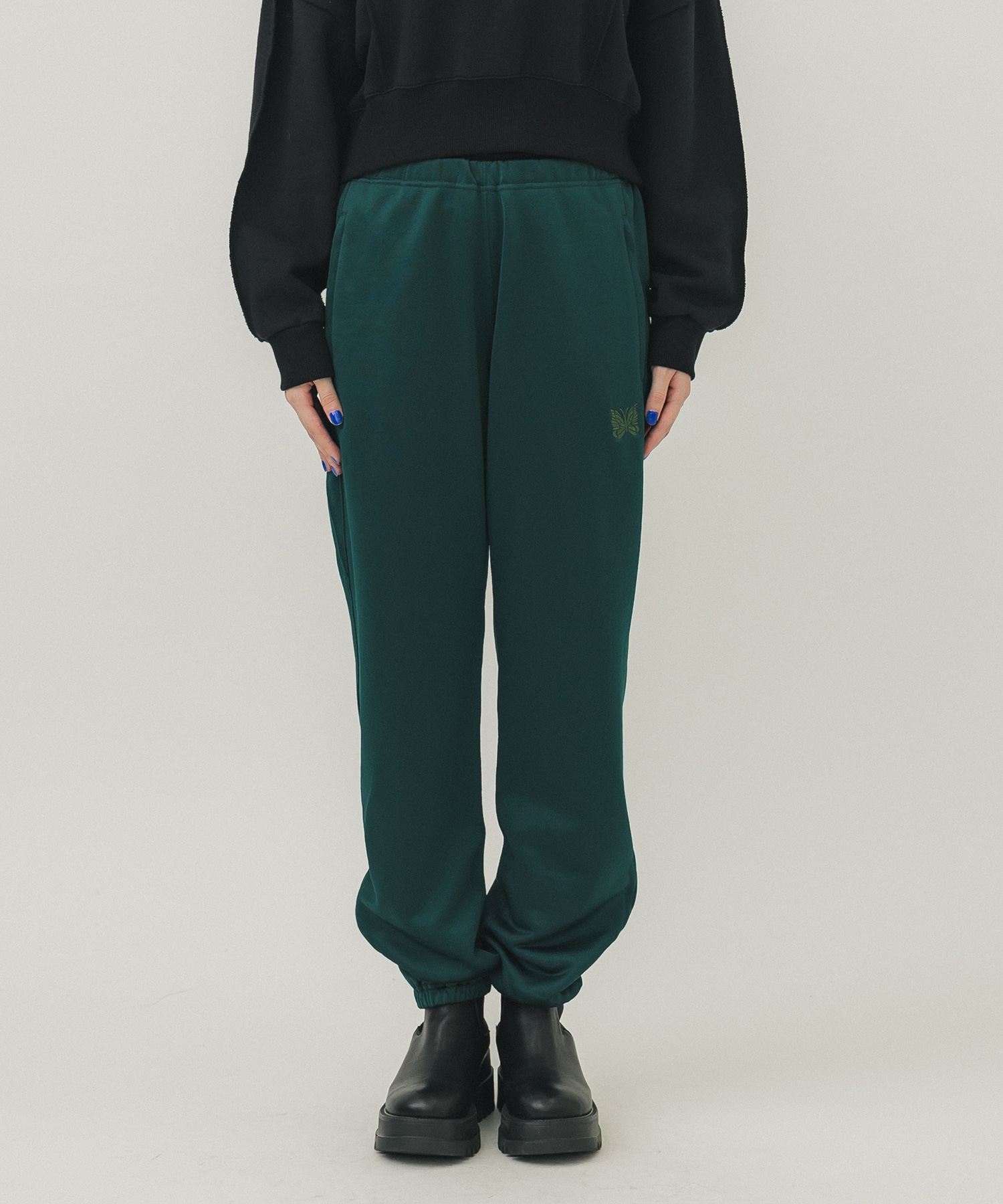 Zipped Sweat Pant - C/PE Bright Jersey(XS GREEN): Needles: WOMENS