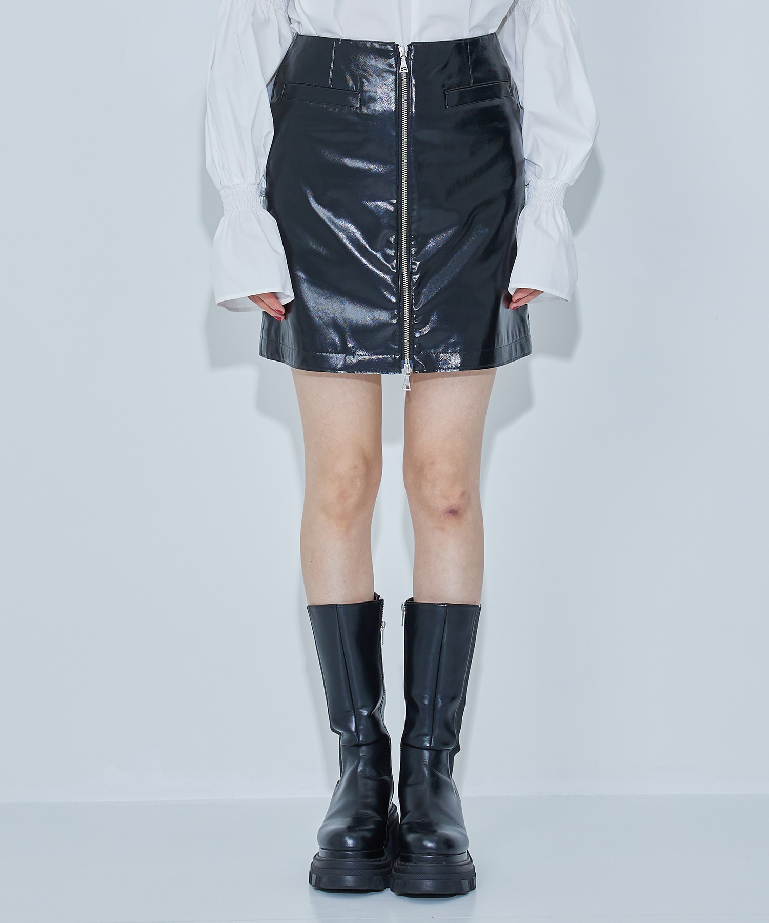 Patent Leather Like Skirt STUDIOUS