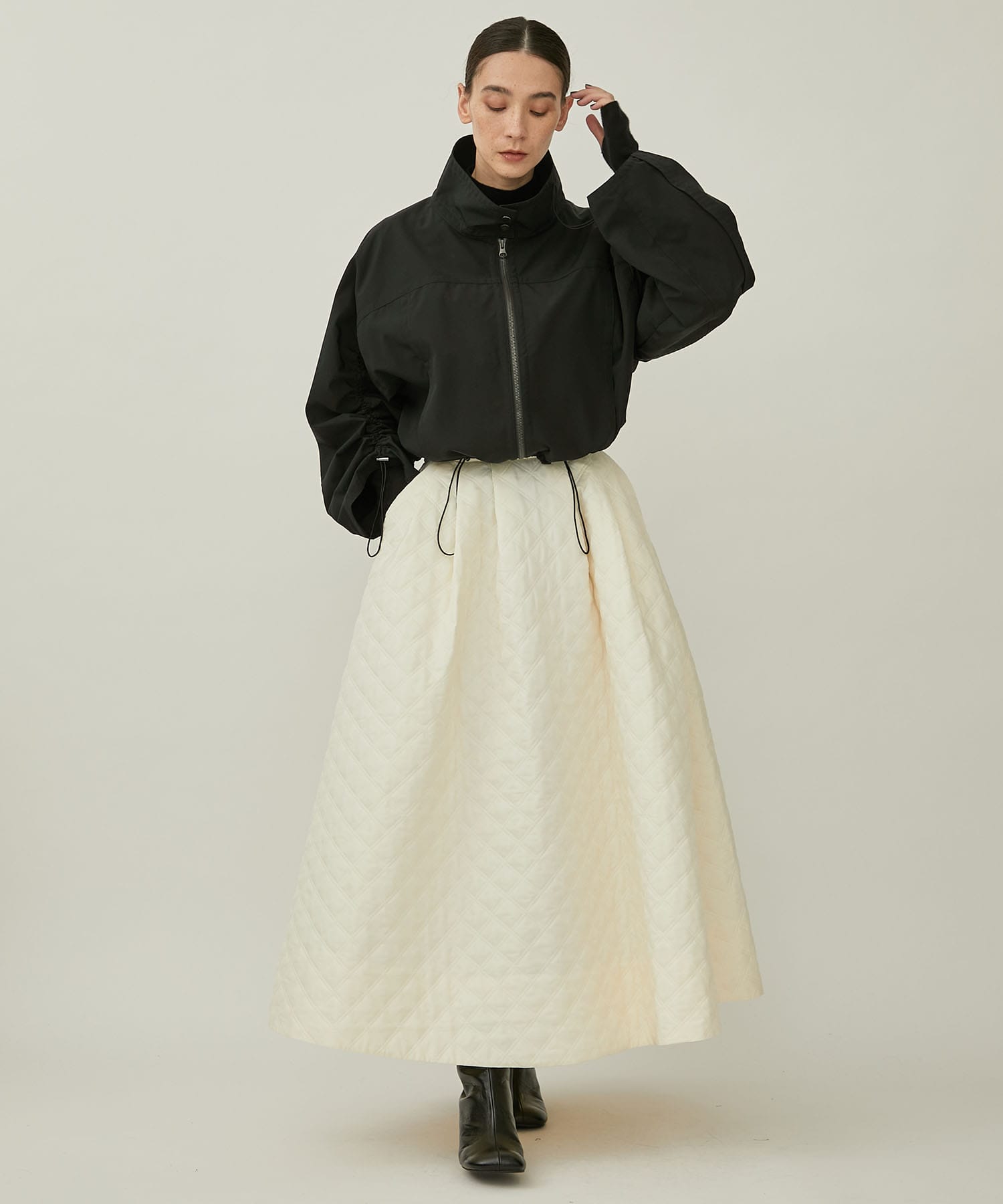 Quilting Flare SK(1 OFF WHITE): STUDIOUS: WOMENS｜ STUDIOUS ONLINE