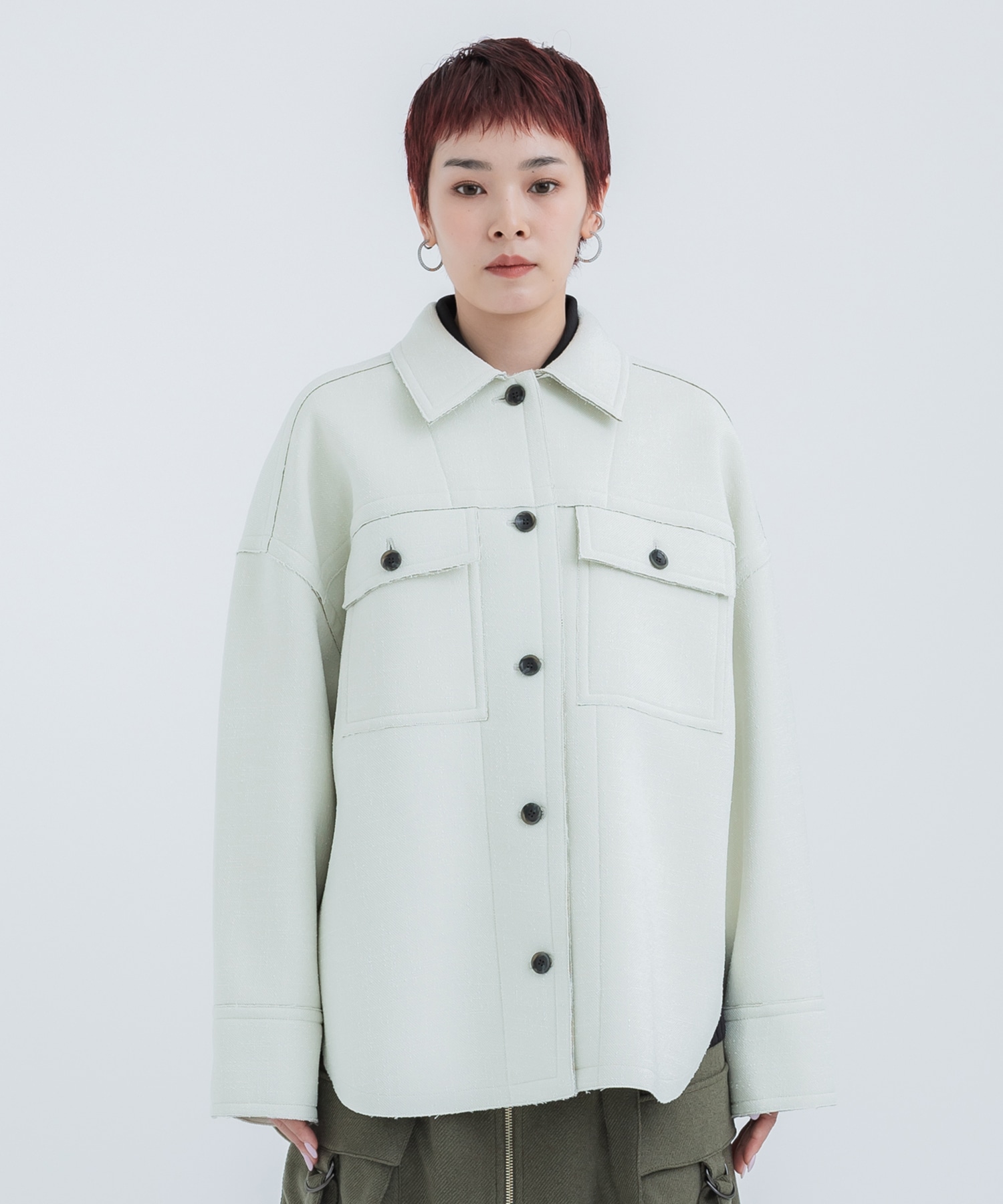 Bonding Tweed Shirt Jacket(FREE ECRU): STUDIOUS: WOMENS｜ STUDIOUS