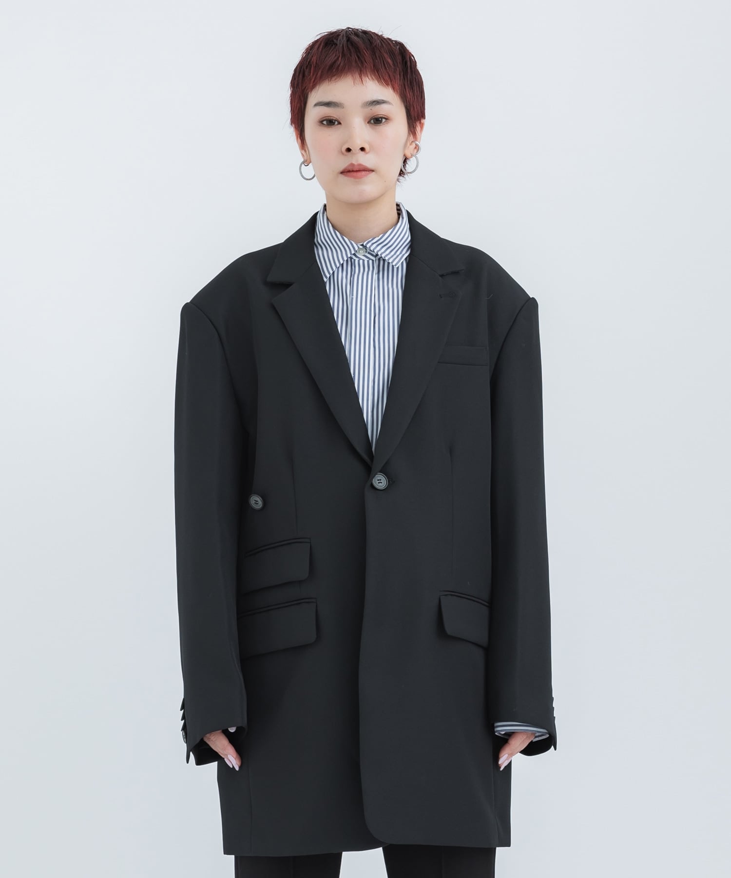 Oversized Tailored Jacket(1 BLACK): STUDIOUS: WOMENS｜ STUDIOUS