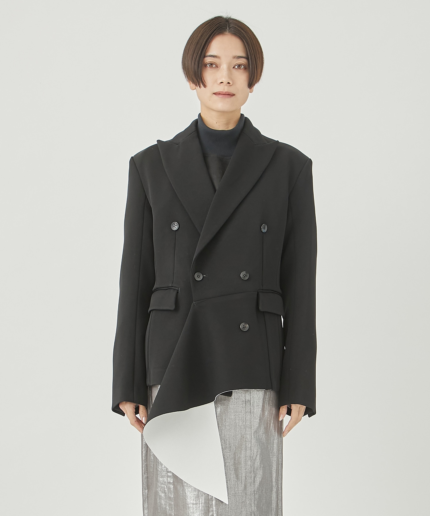 BONDING DRAPE JACKET(36 BLACK): CINOH: WOMENS｜ STUDIOUS ONLINE 