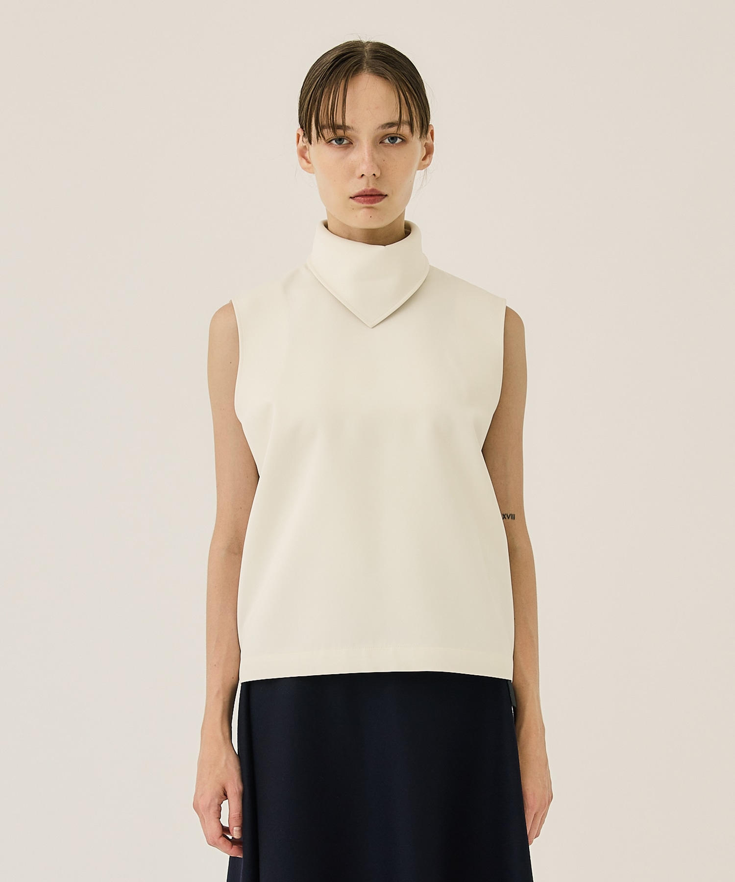 RERACS SCARF COLLAR PULLOVER VEST(36 ECRU): THE RERACS: WOMENS