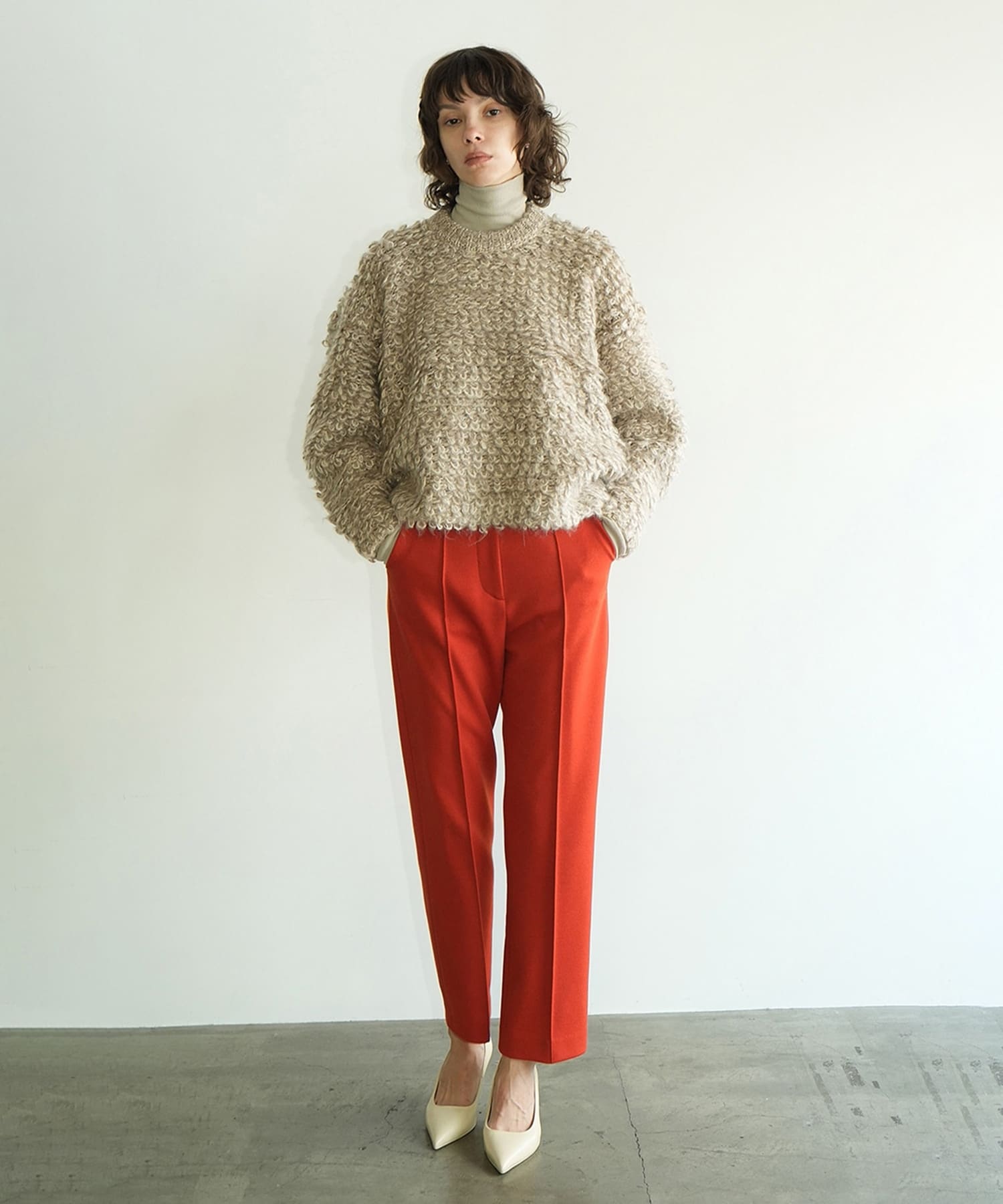 MIX LOOP MOHAIR KNIT TOPS CLANE