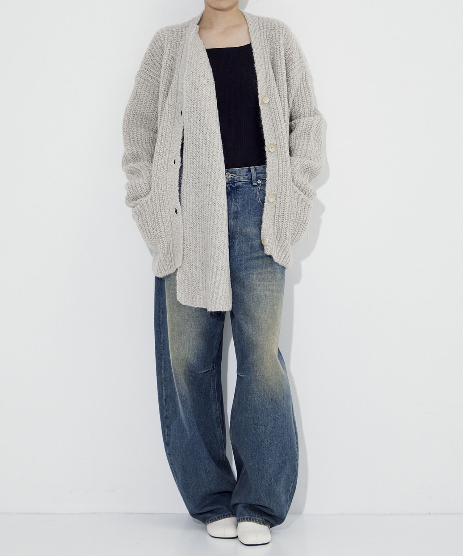 Soft Mohair Knit Cardigan STUDIOUS