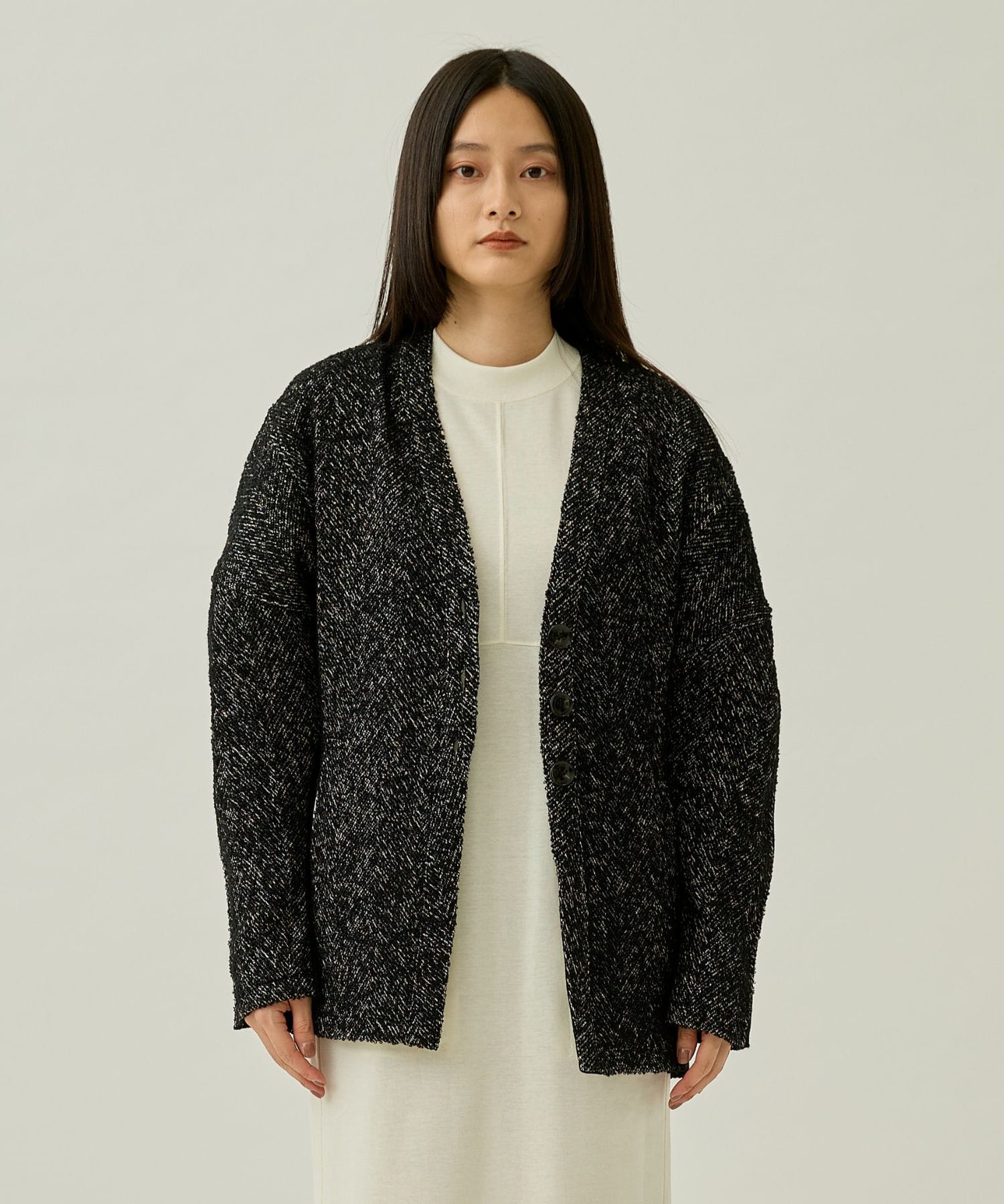 Philine combi tex cardigan BK(1 BLACK): AKIRANAKA: WOMENS