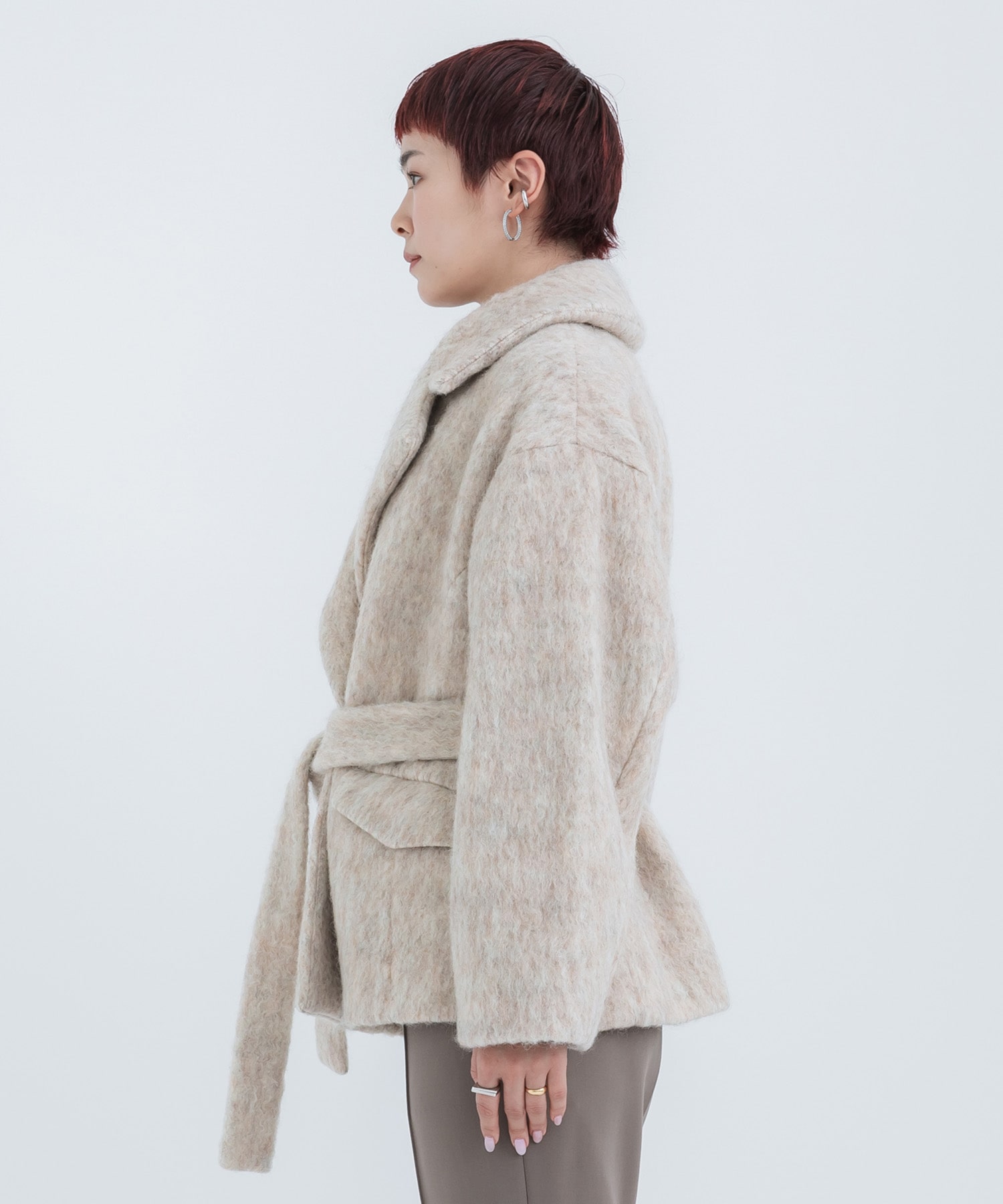 Oversized Waist Mark Half COAT STUDIOUS