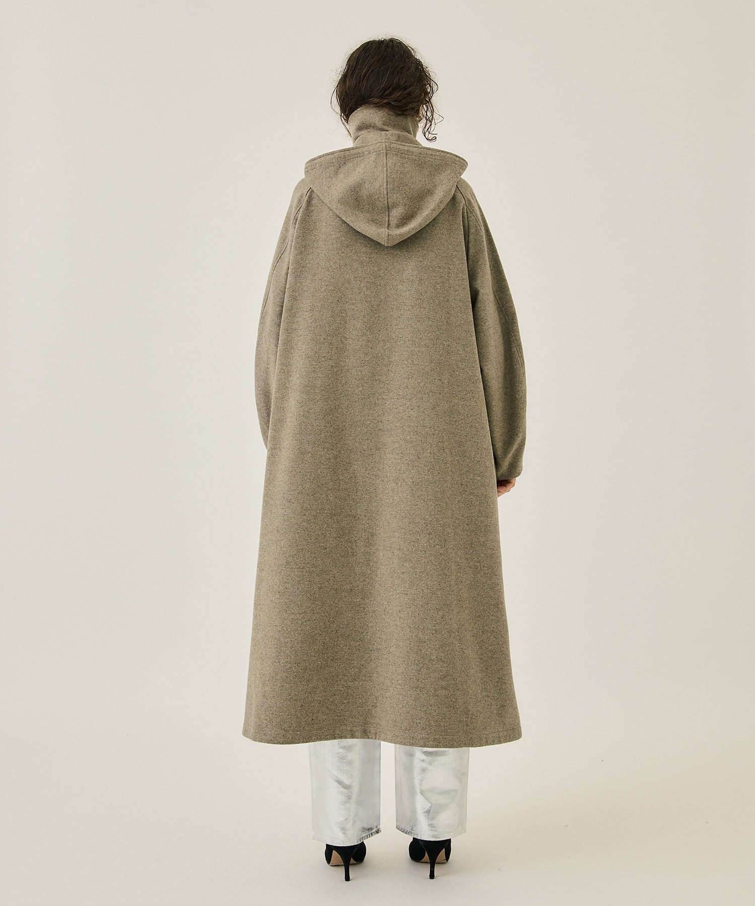 RERACS HOODED BAL COLLAR COAT(FREE BEIGE): THE RERACS: WOMENS