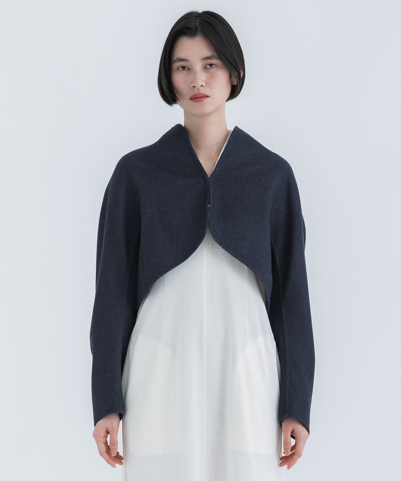 Silk Cashmere Reversible Sewing Bolero Jacket Mame Kurogouchi