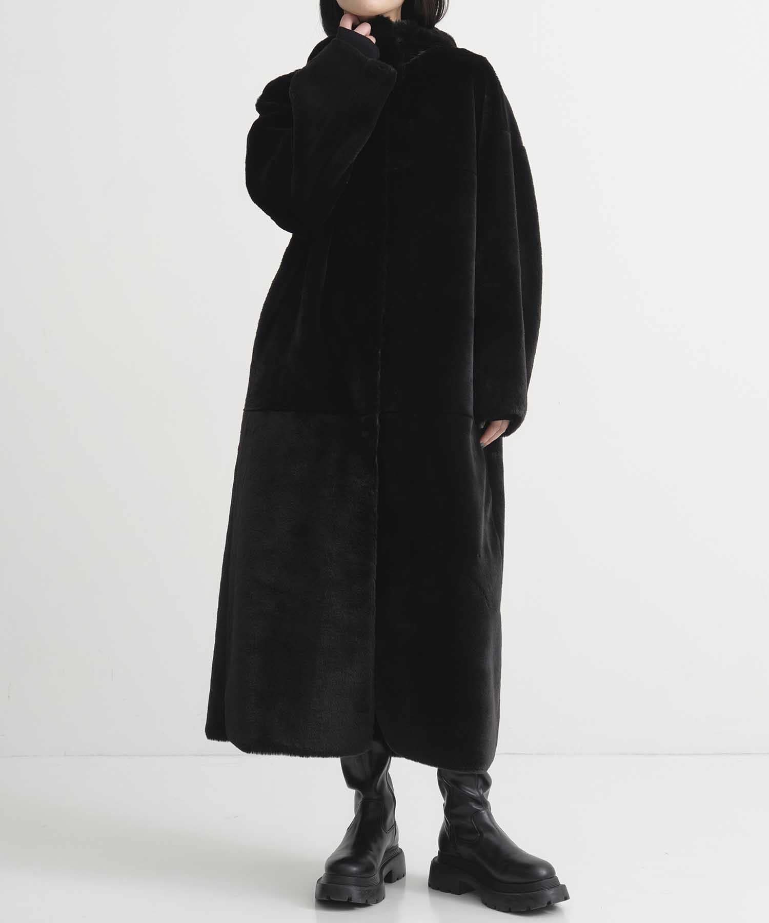 HOOD REVERSIBLE FAKE FUR COAT(S BLACK): AMERI: WOMENS｜ STUDIOUS  ONLINE公式通販サイト