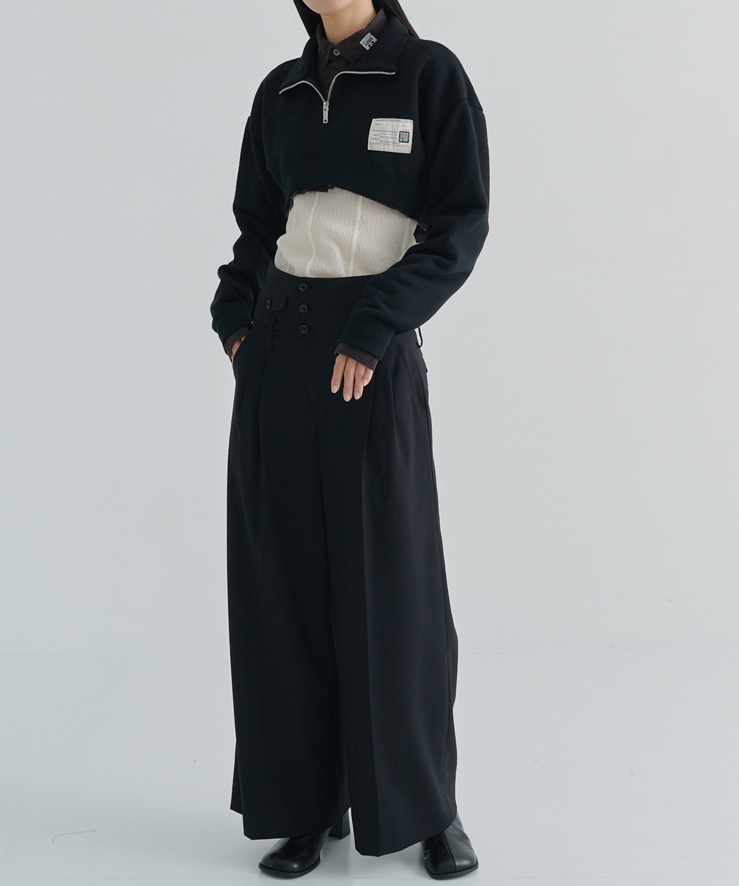 CROPPED LAYERED PULLOVER Maison MIHARA YASUHIRO