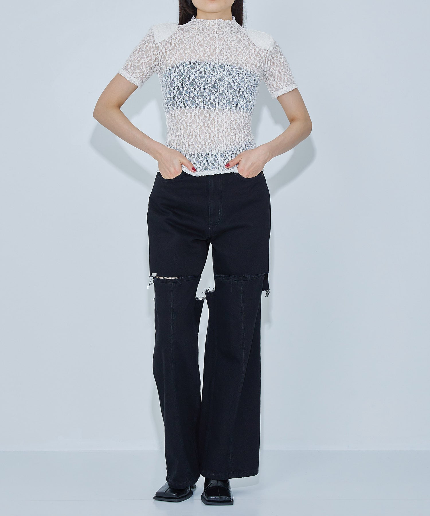 別注Cutout Pants(S BLACK): kotohayokozawa: WOMENS｜ STUDIOUS 