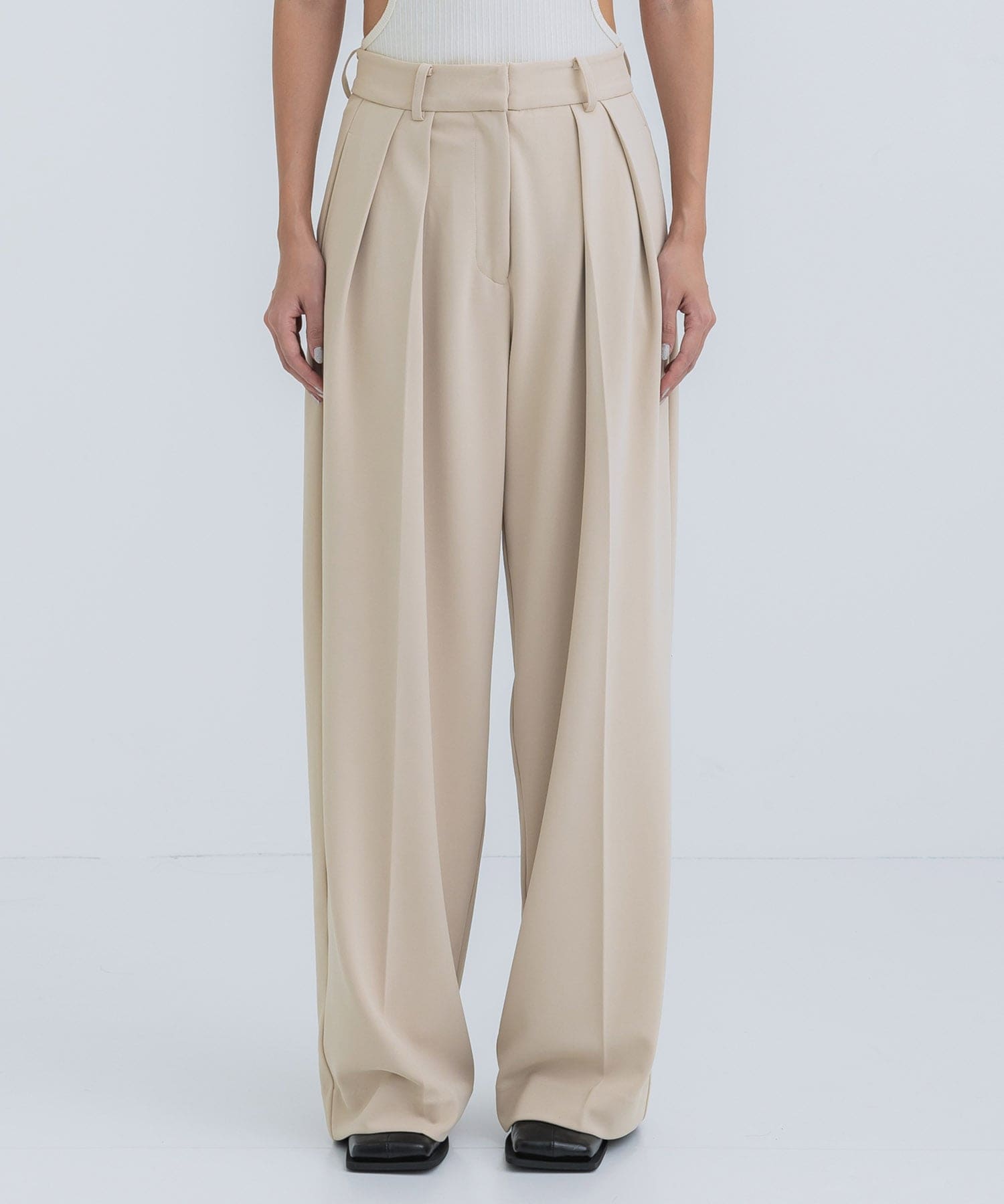 Doubletuck Twill Trousers(36 IVORY): TODAYFUL: WOMENS｜ STUDIOUS 