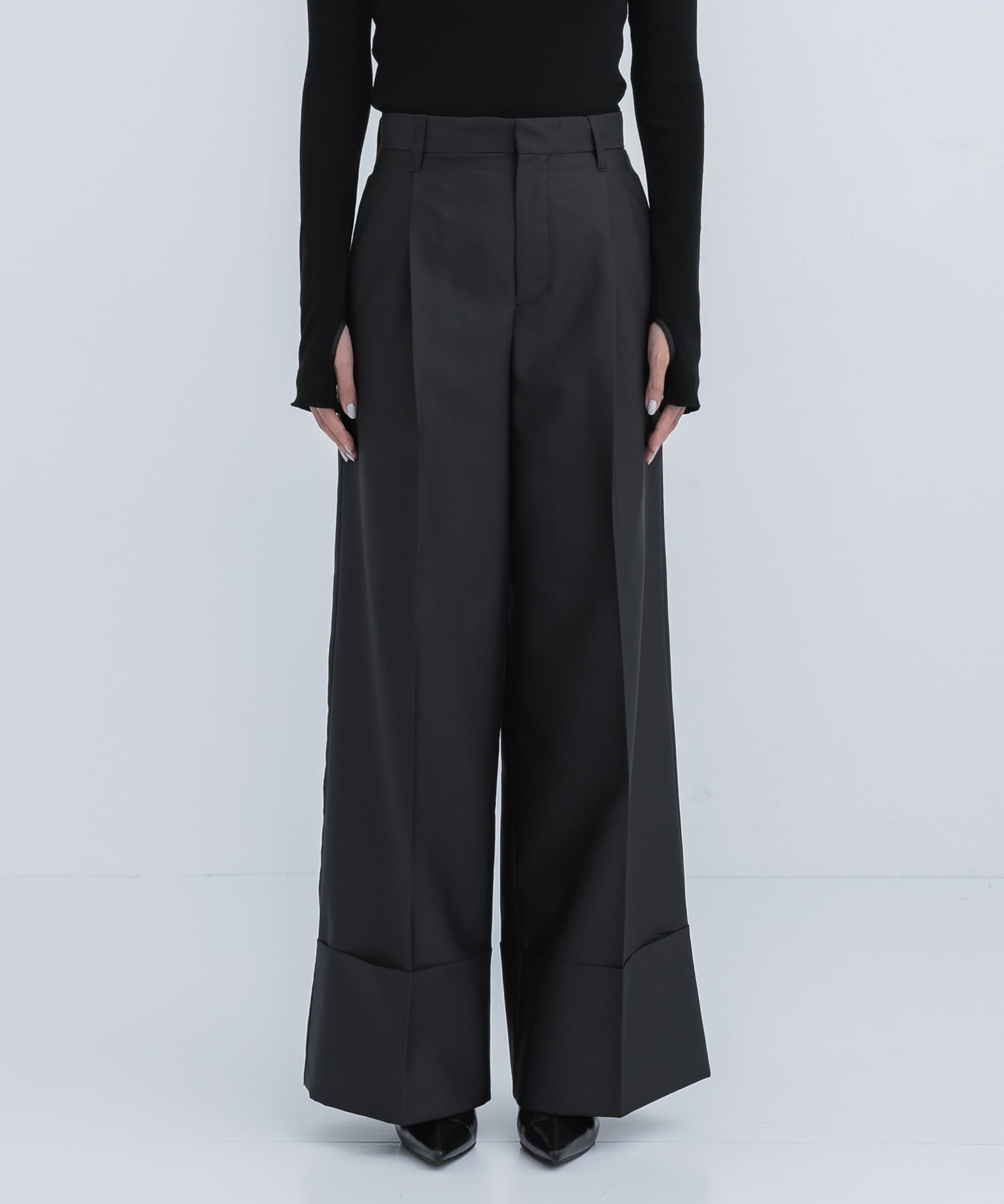 DOUBLE CLOTH WIDE PANTS CINOH