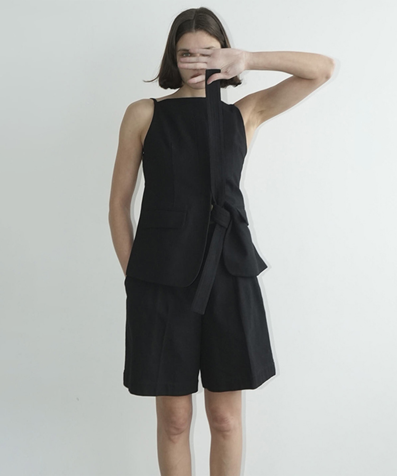 STITCH BELT HALF PANTS CLANE