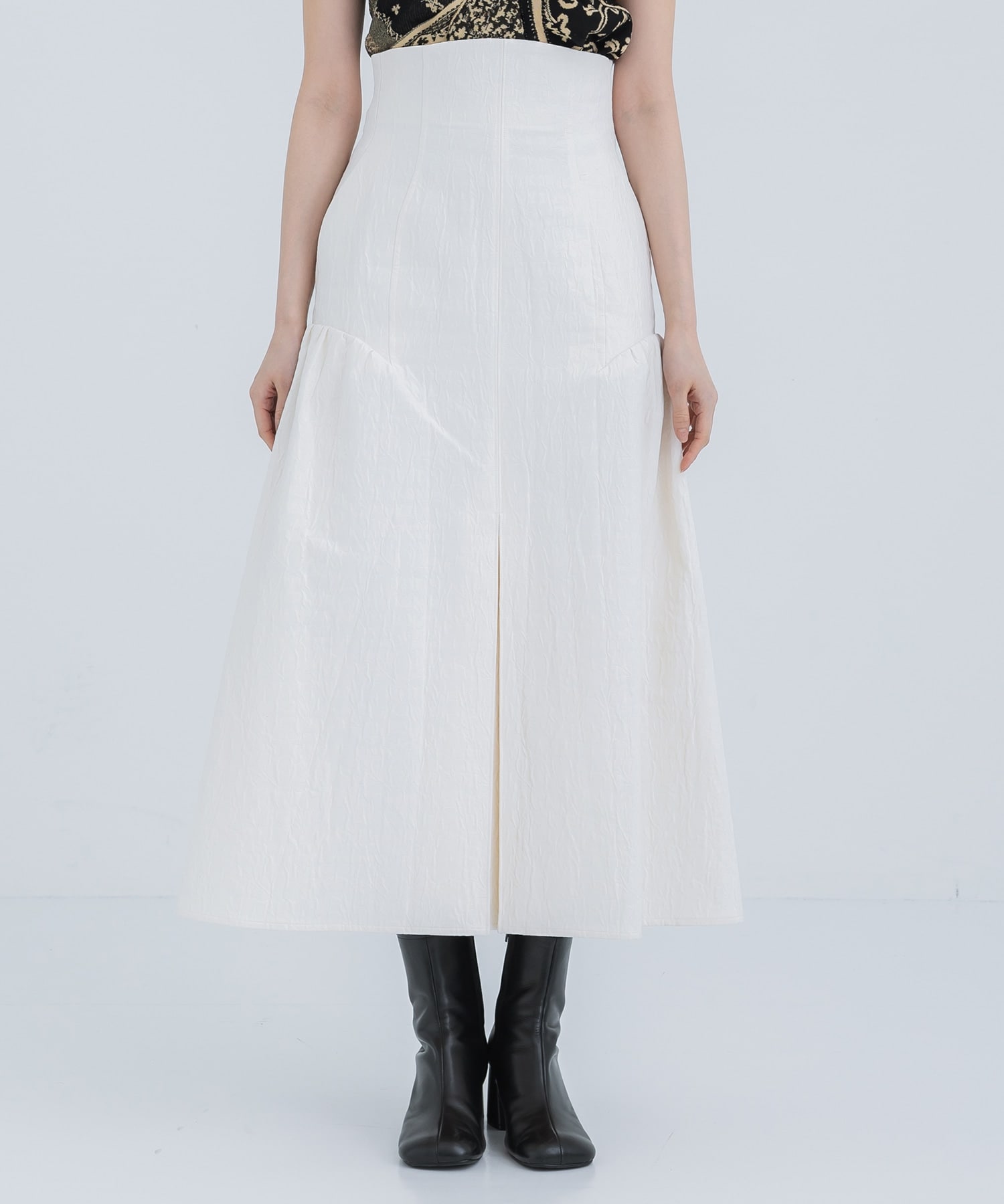 Unlevel Dyeing Box Pleats Skirt Mame Kurogouchi
