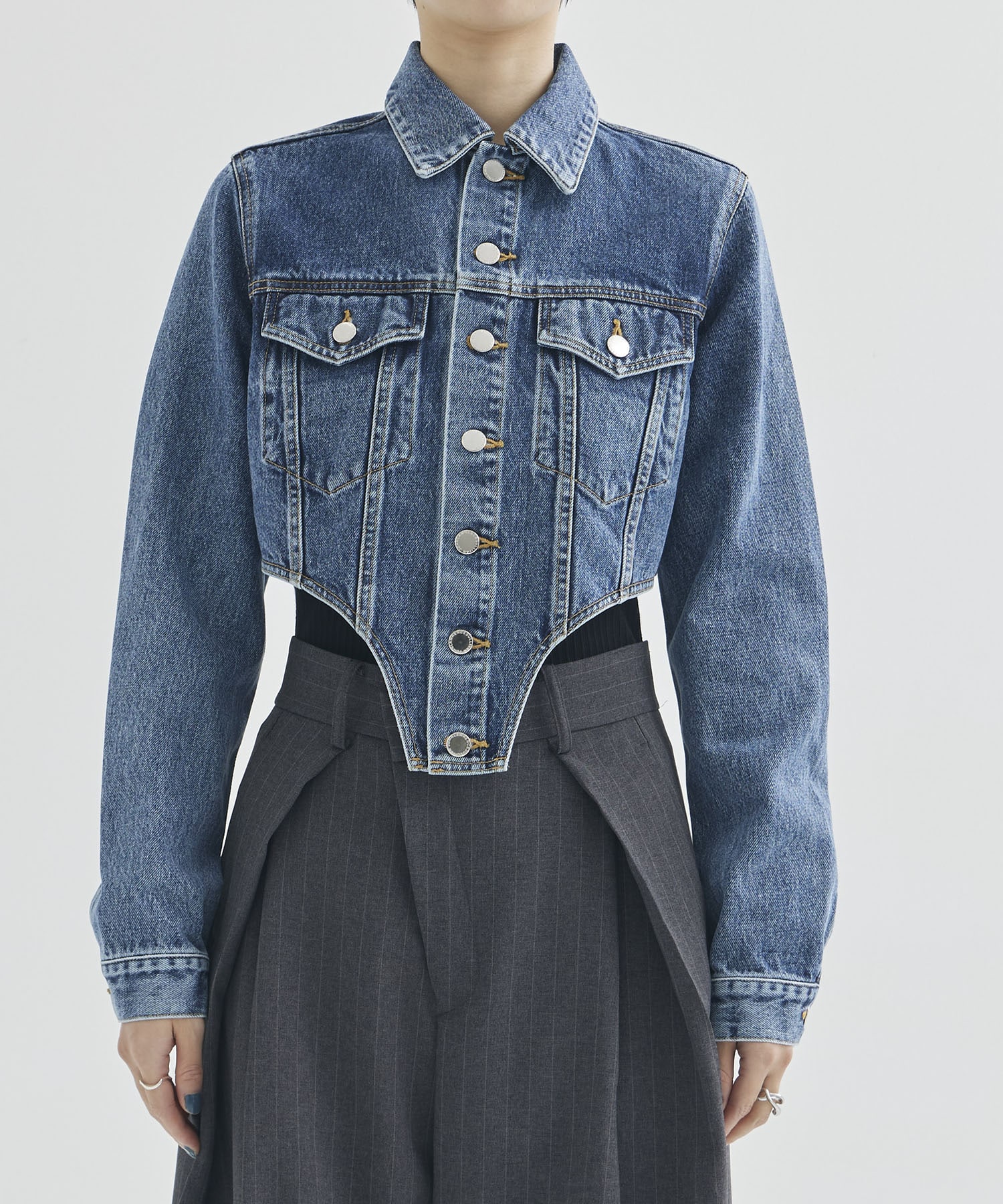 WASHED DENIM CUTTING JACKET JOHN LAWRENCE SULLIVAN