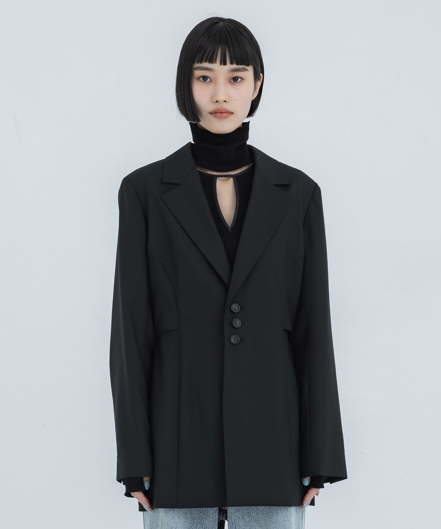 別注SIDE SLIT JACKET(1 BLACK): Dessin de mode: WOMENS｜ STUDIOUS 