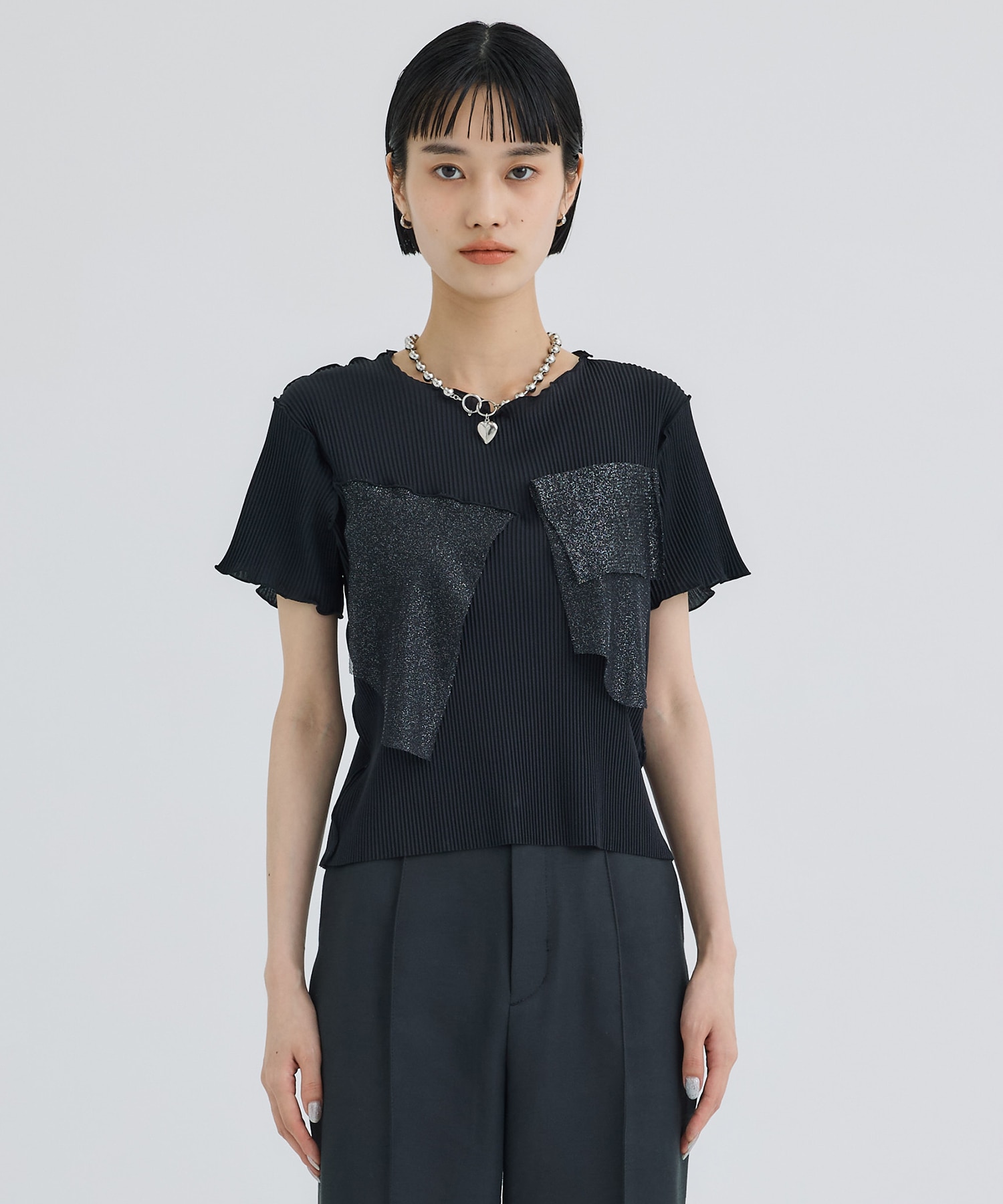 別注Glitter crew neck tops(FREE BLACK): kotohayokozawa: WOMENS 