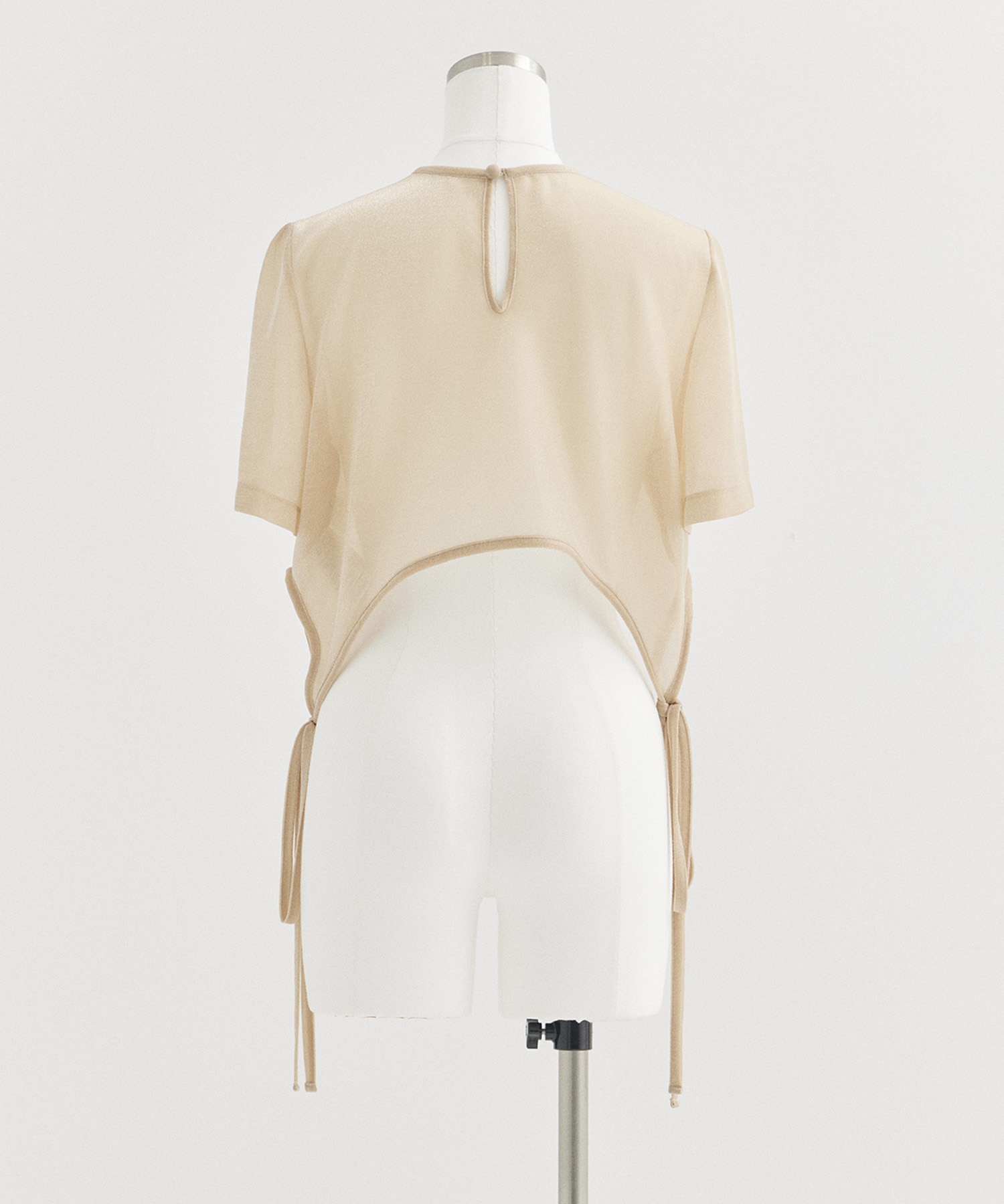 Lame Jersey Cropped Sheer Top Mame Kurogouchi