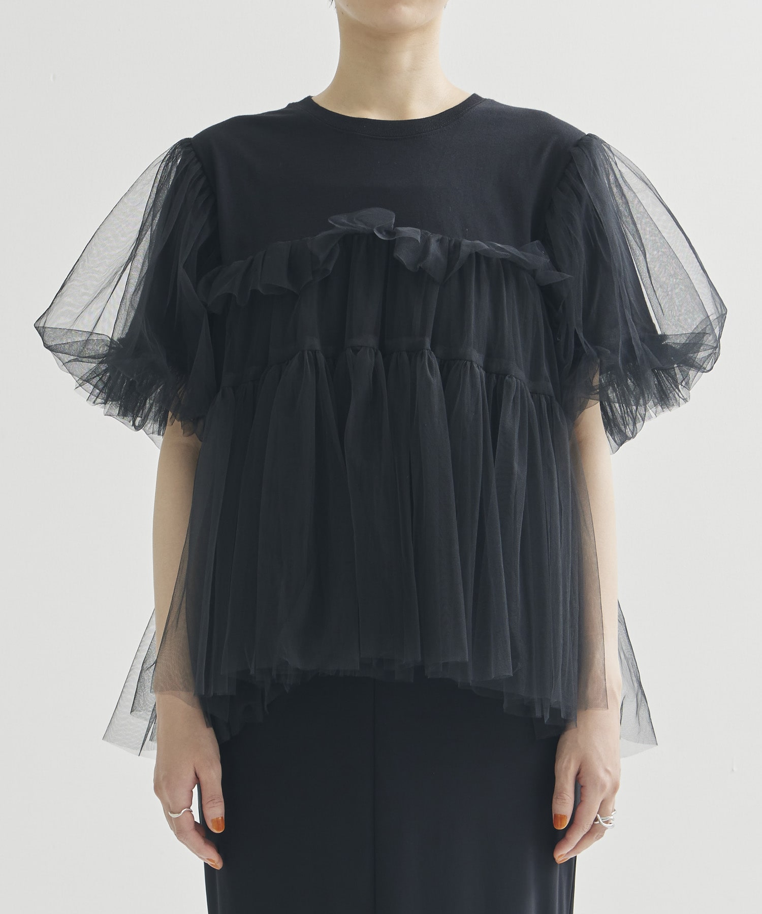 別注 Tulle Layered T-shirt VIVIANO