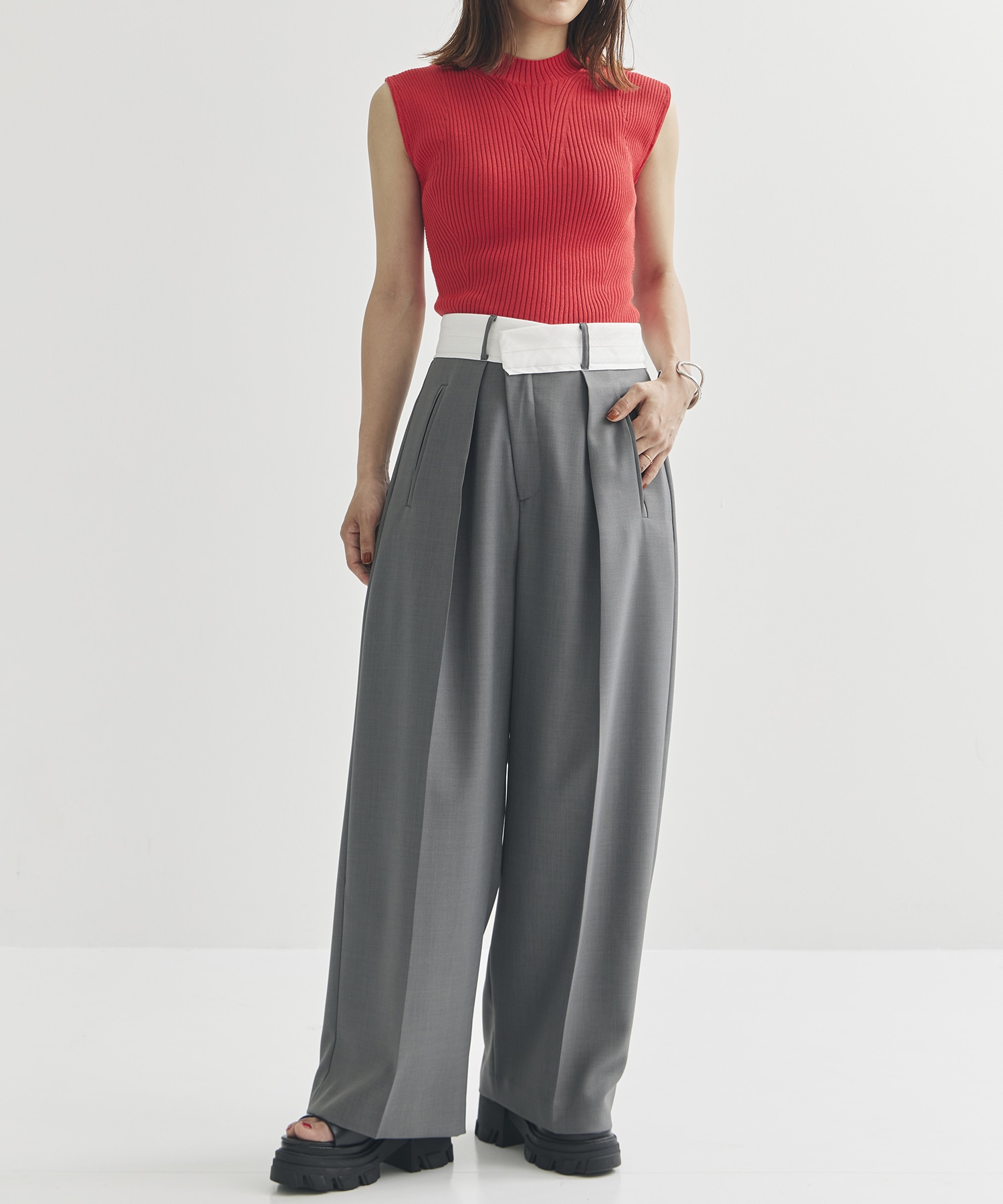 Asymmetric Front Trousers STUDIOUS