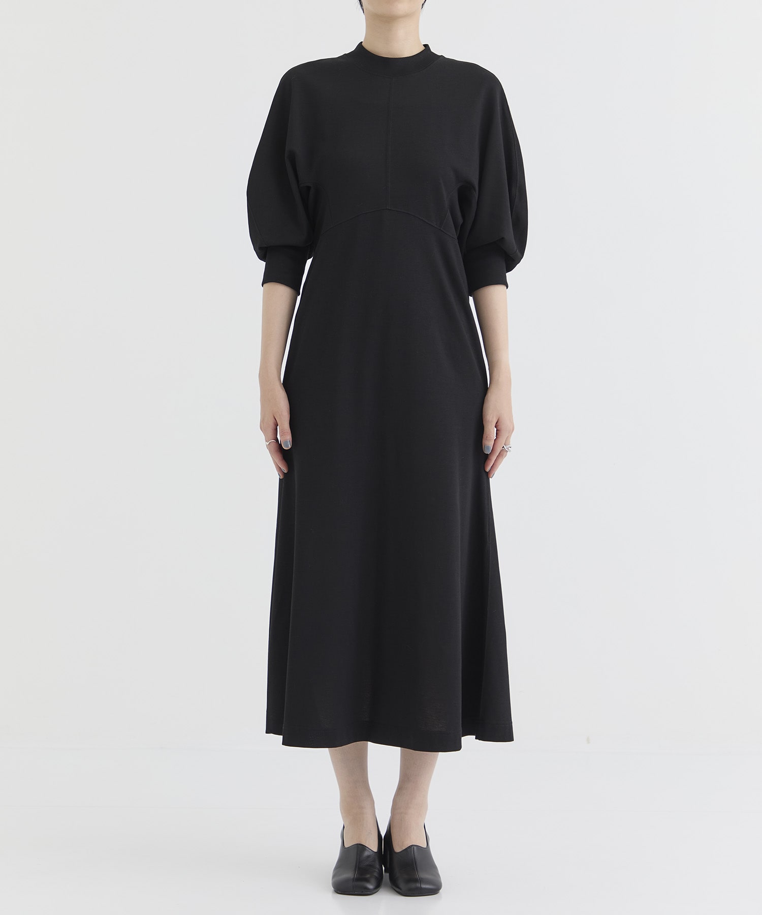 Cotton Jersey Flared Dress Mame Kurogouchi