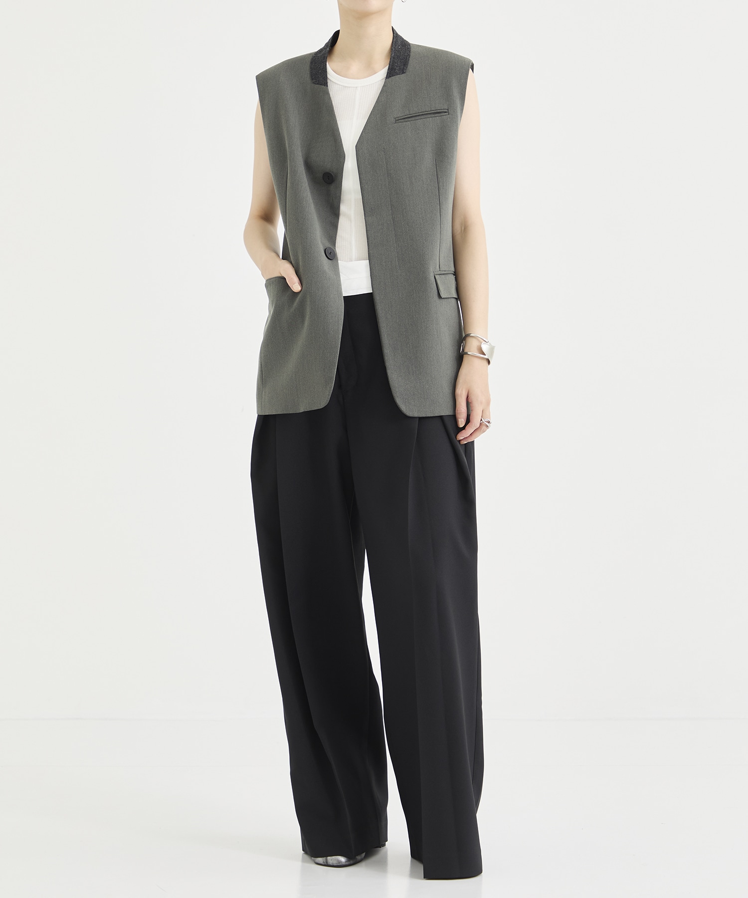 Elastic Waist Tucked Trousers STUDIOUS