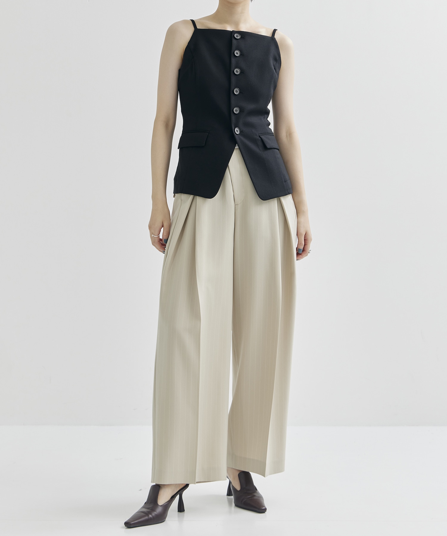 Elastic Waist Tucked Trousers STUDIOUS