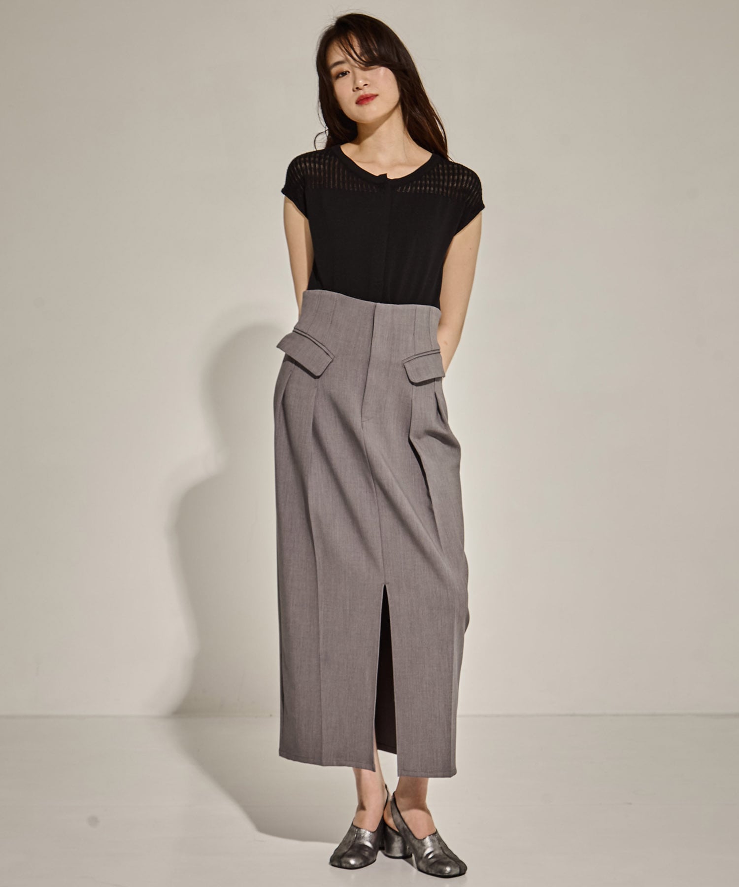 High Waist Tailored Skirt STUDIOUS