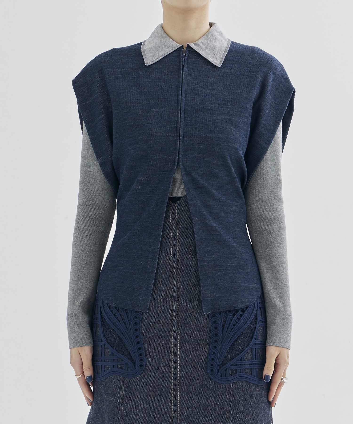 Wool Reversible-Jersey Top Mame Kurogouchi