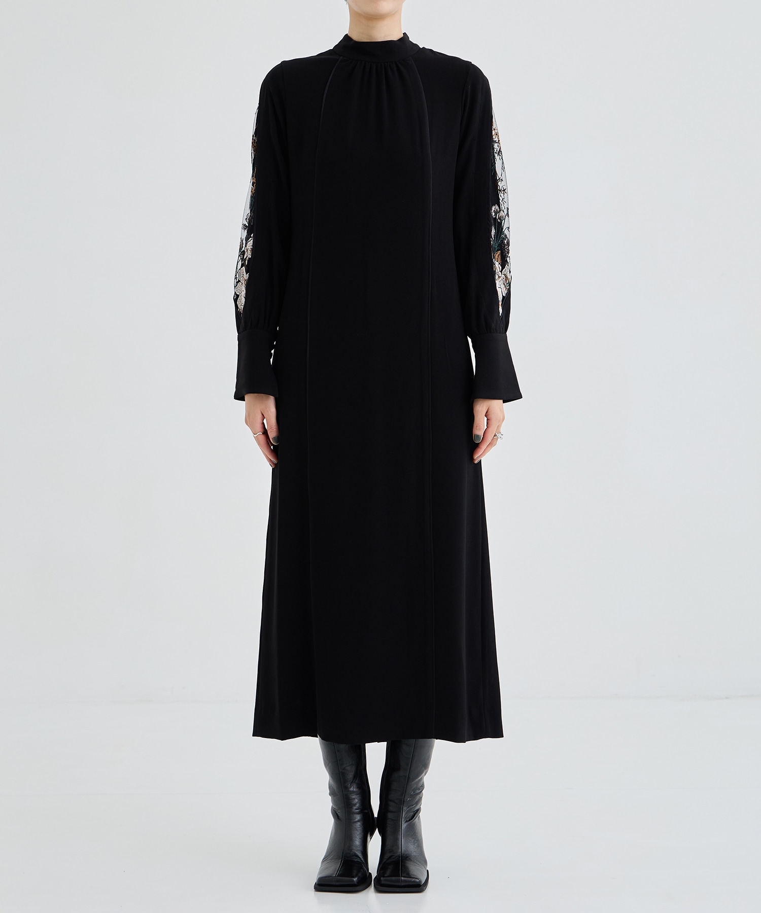 Petal sleeve lace dress MURRAL