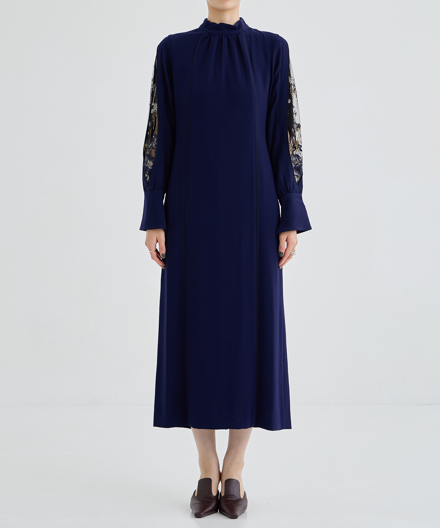 Petal sleeve lace dress MURRAL