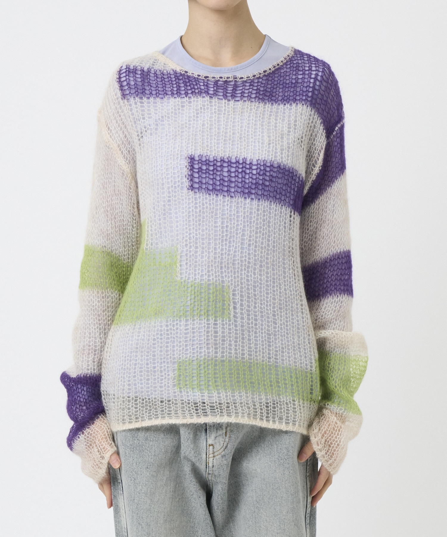 patchwork knit tops soduk