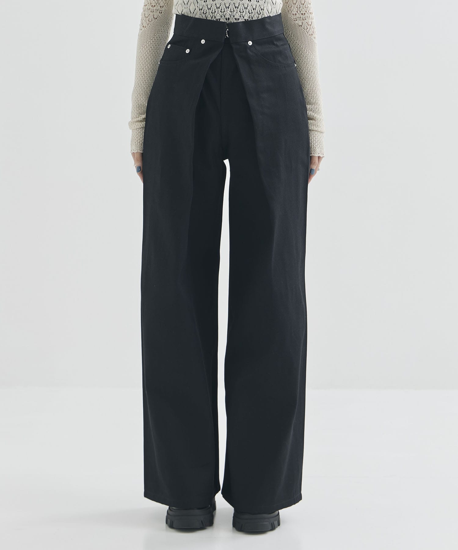 RIGID DENIM WIDE PANTS (SHORT LENGTH) JOHN LAWRENCE SULLIVAN