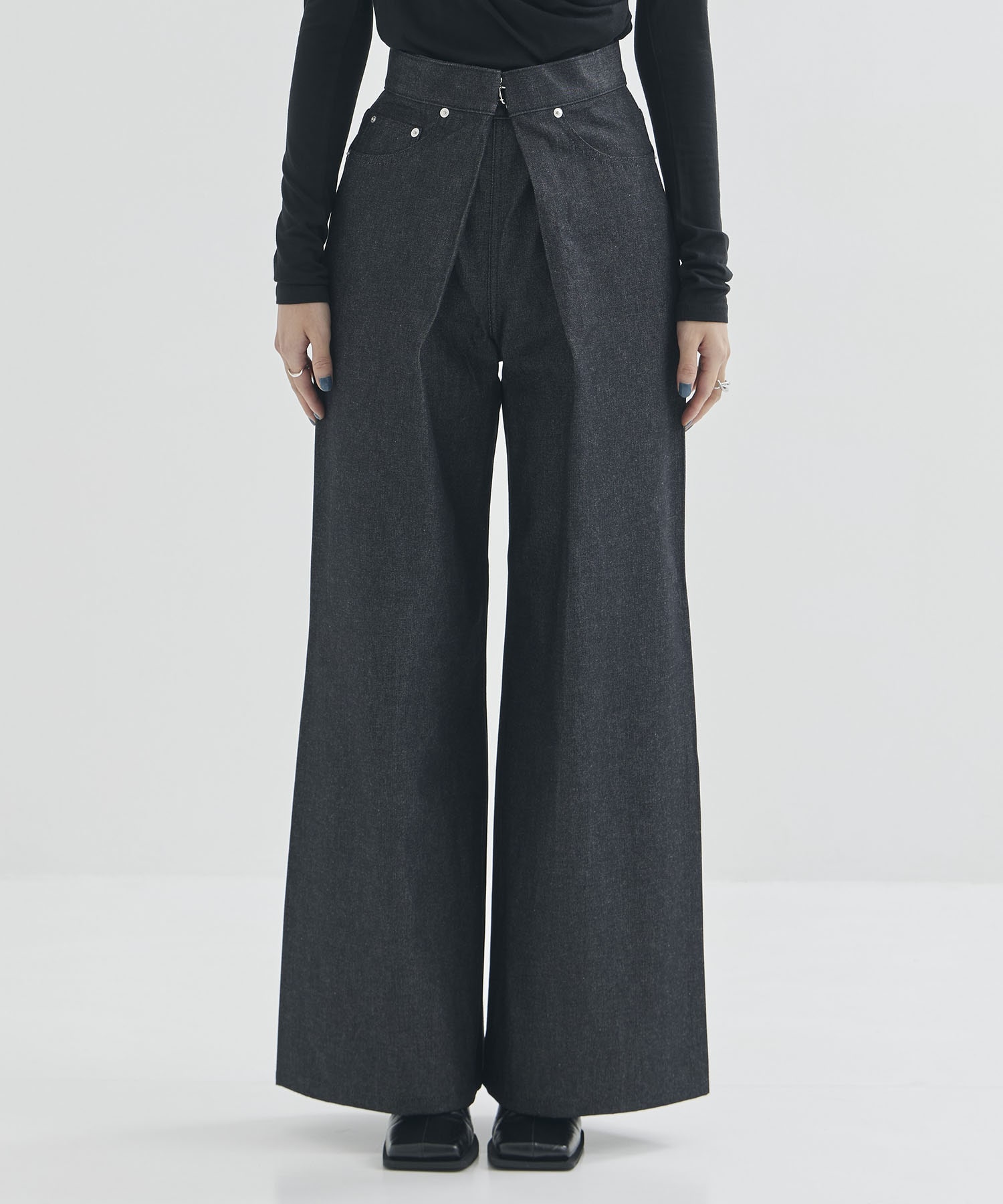 RIGID DENIM WIDE PANTS (SHORT LENGTH) JOHN LAWRENCE SULLIVAN