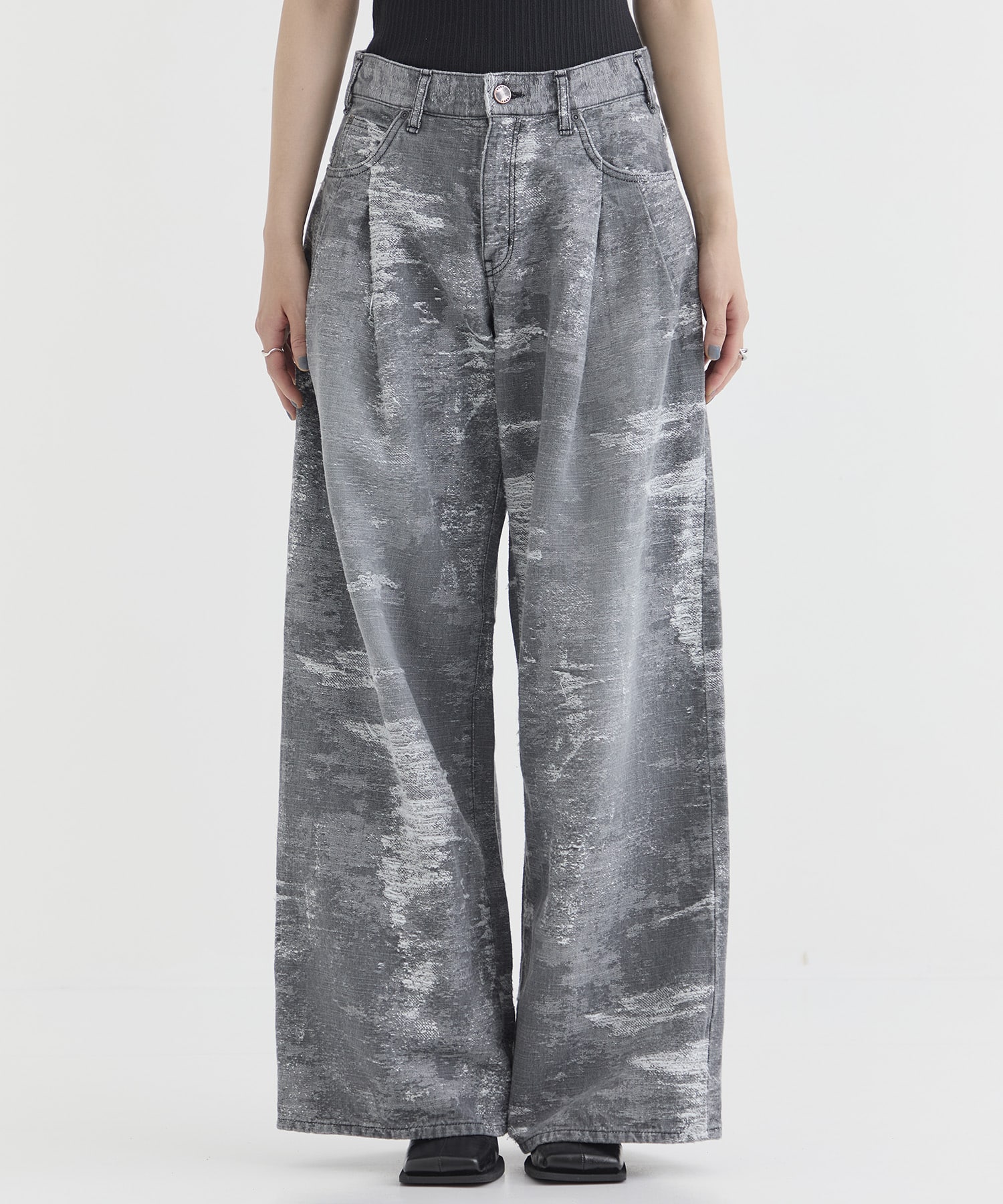 DENIM WIDE PANTS TAAKK