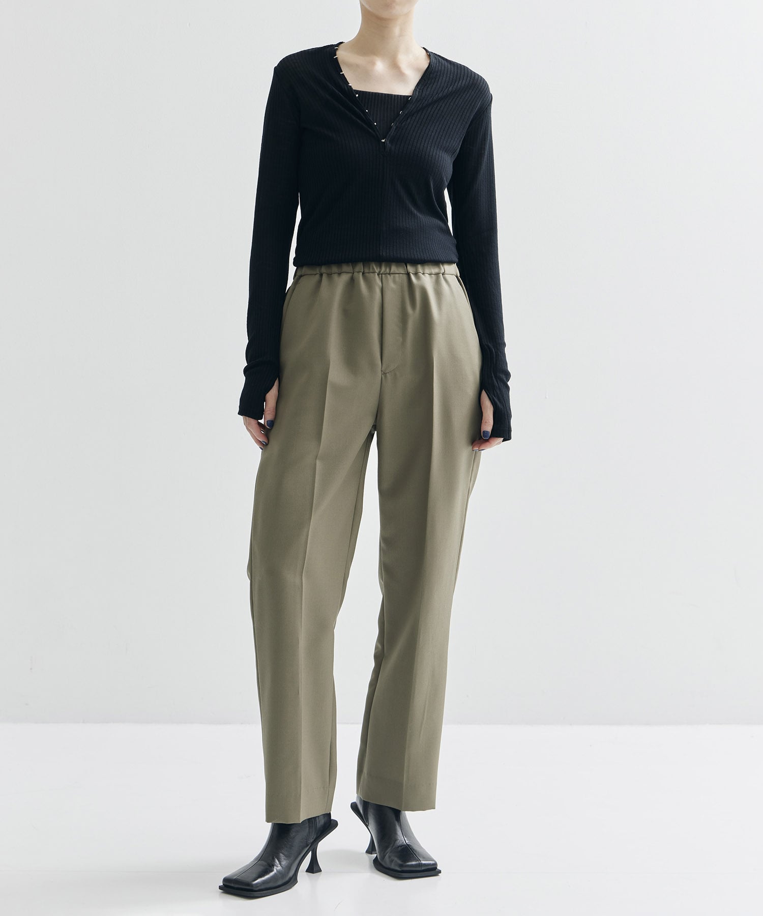 Mohair wool straight easy pants 08sircus