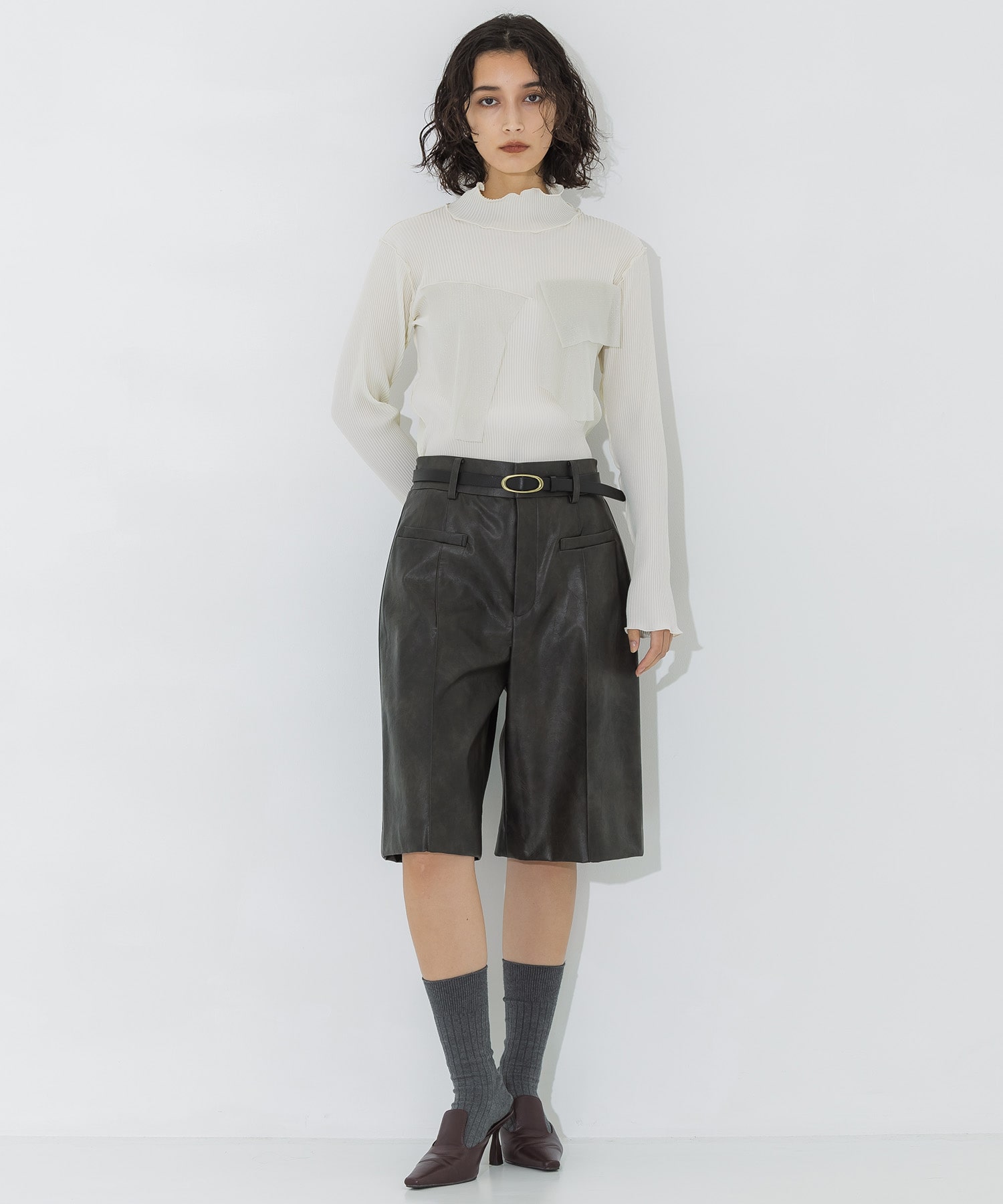 Faux Leather Half Pants STUDIOUS