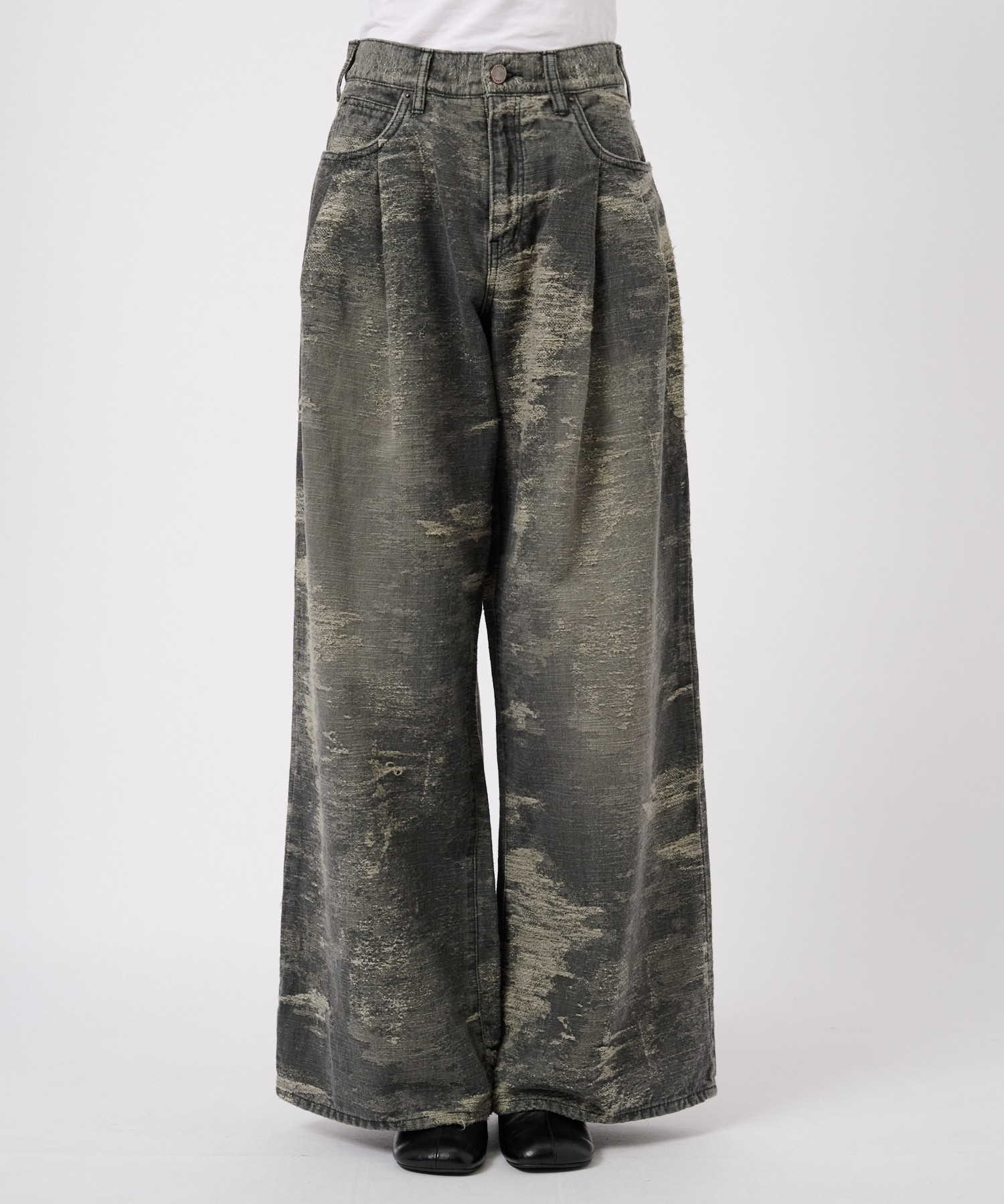 DENIM WIDE PANTS TAAKK