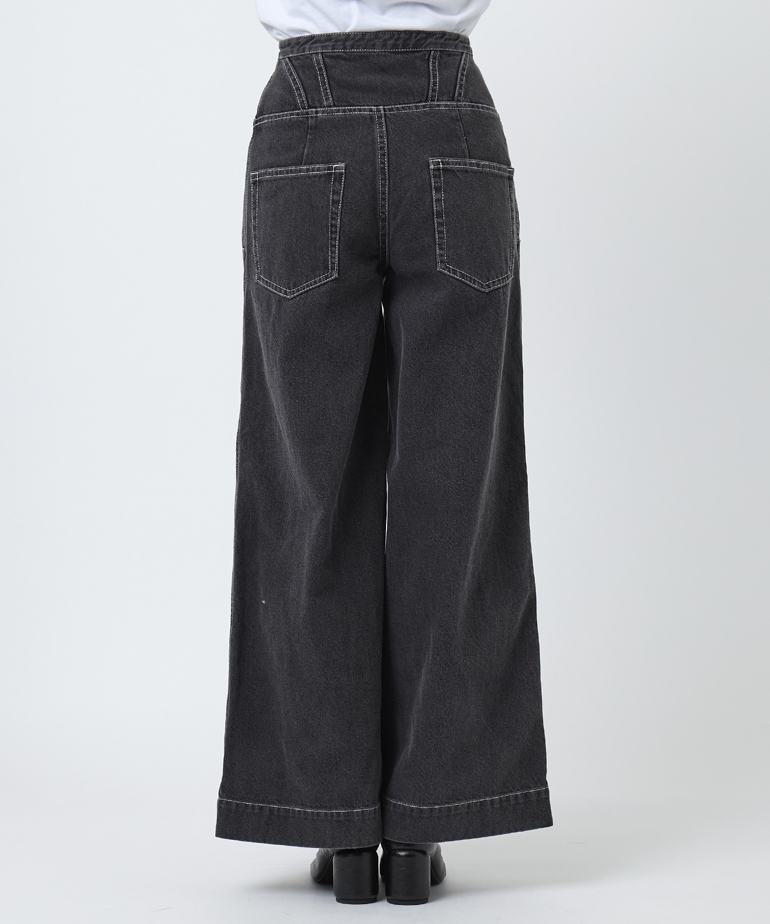 CORSET WAIST DENIM WIDE PANTS THINGS THAT MATTER