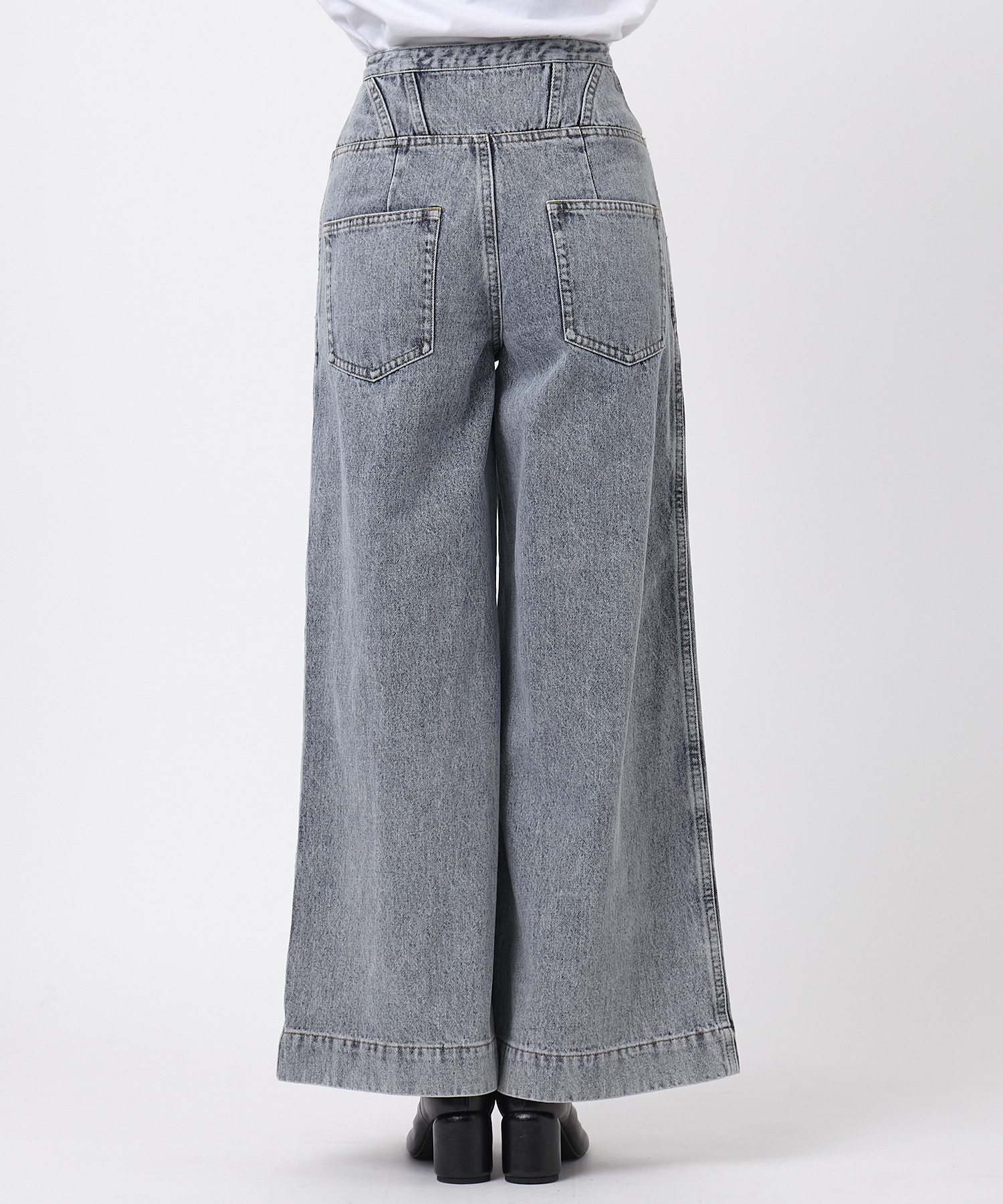 CORSET WAIST DENIM WIDE PANTS THINGS THAT MATTER