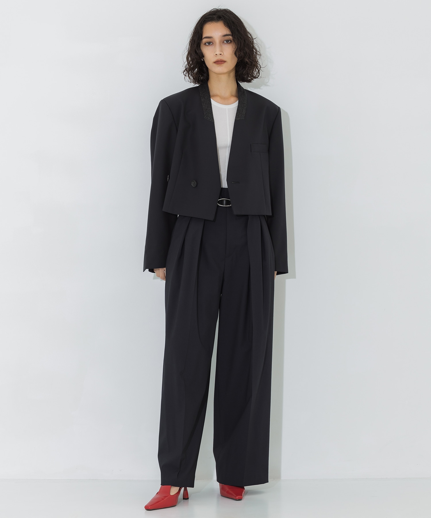 High Waist Tucked Trousers STUDIOUS