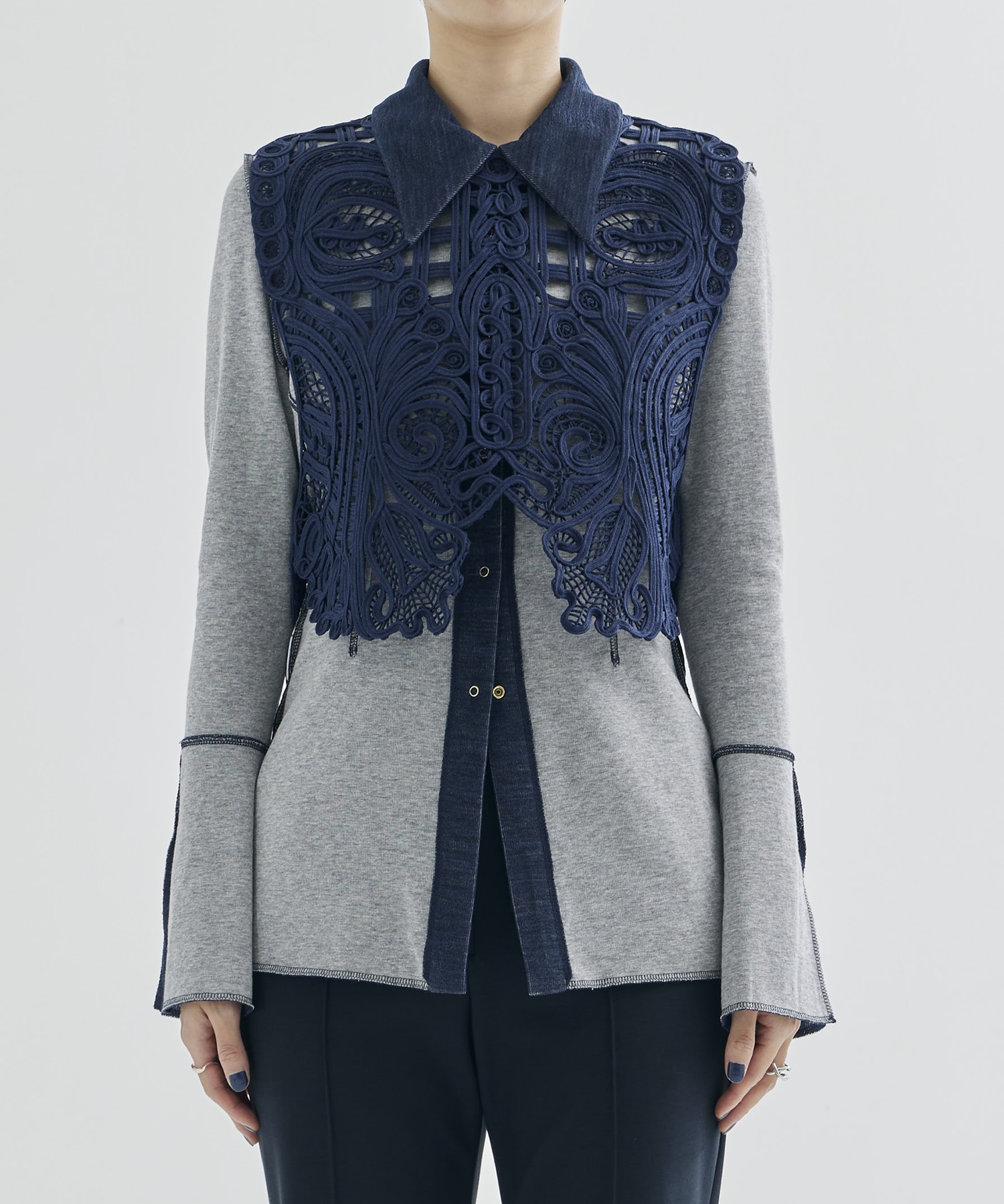 Cord Embroidery Vest Mame Kurogouchi