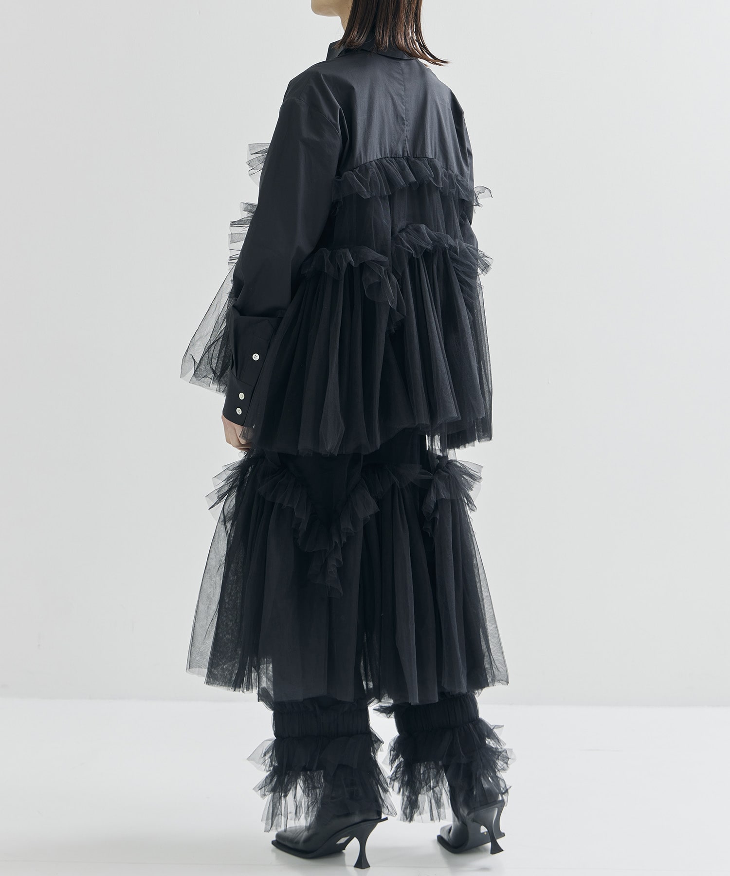 Shirt with Swell Ruffle Tulle VIVIANO